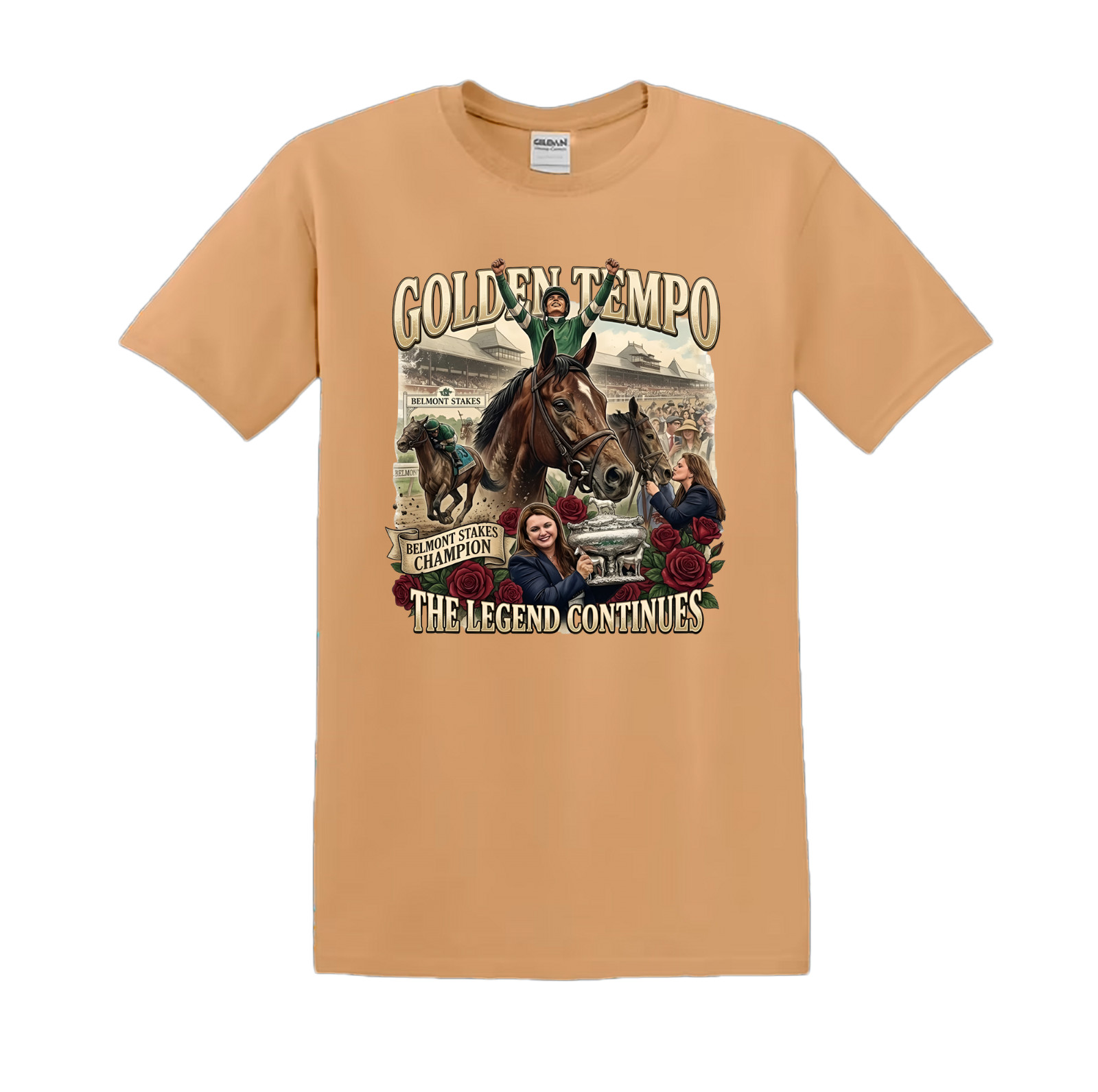 Golden Tempo The Legend Continues Horse Racing Graphic T-Shirt