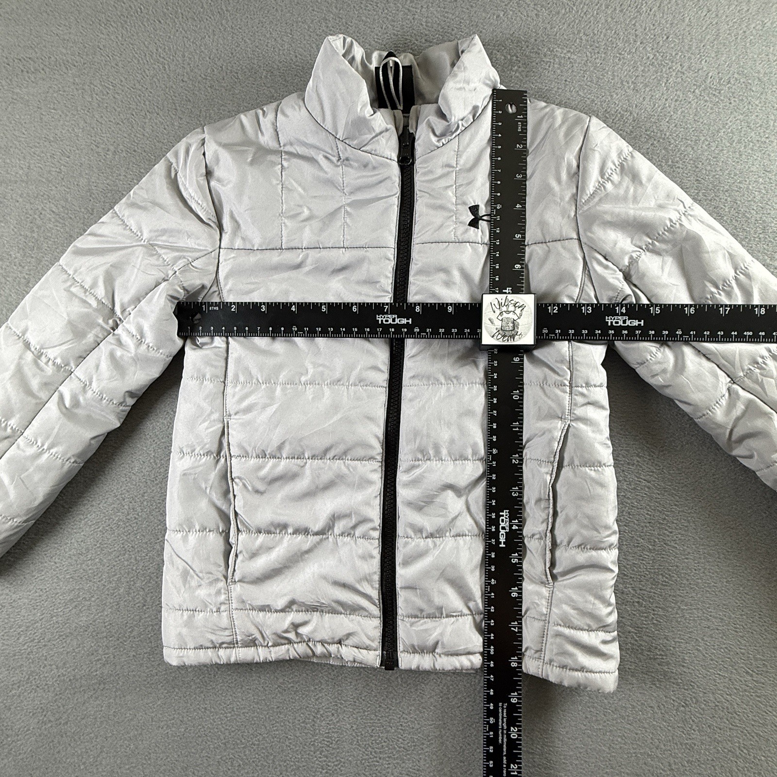Under Armour Gray Pronto Puffer Jacket Insulated Pockets Youth Jacket 6