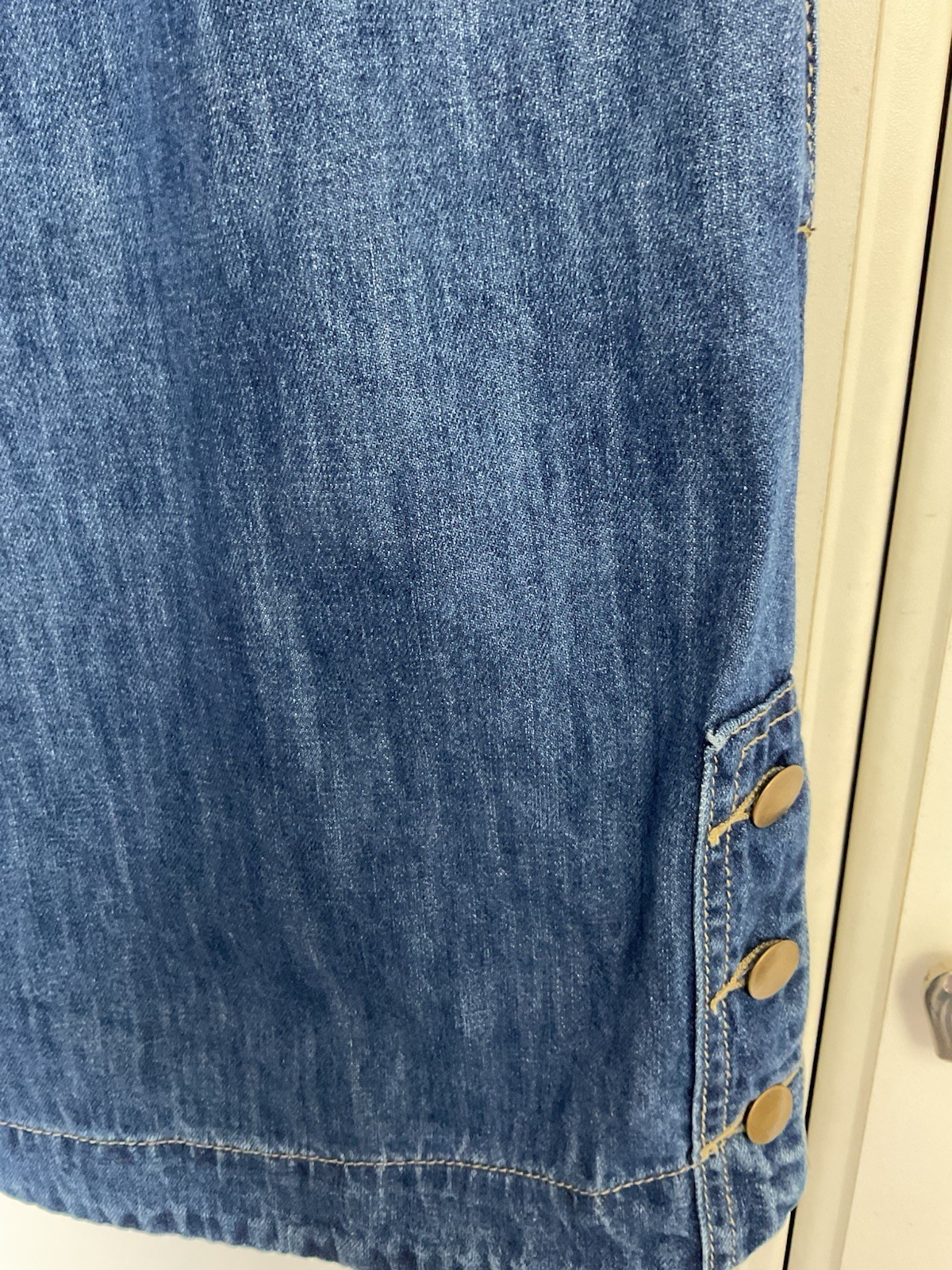 Roman Sleeveless Denim Dress UK 14 Blue Pockets Tunic A Line Knee Length Cotton