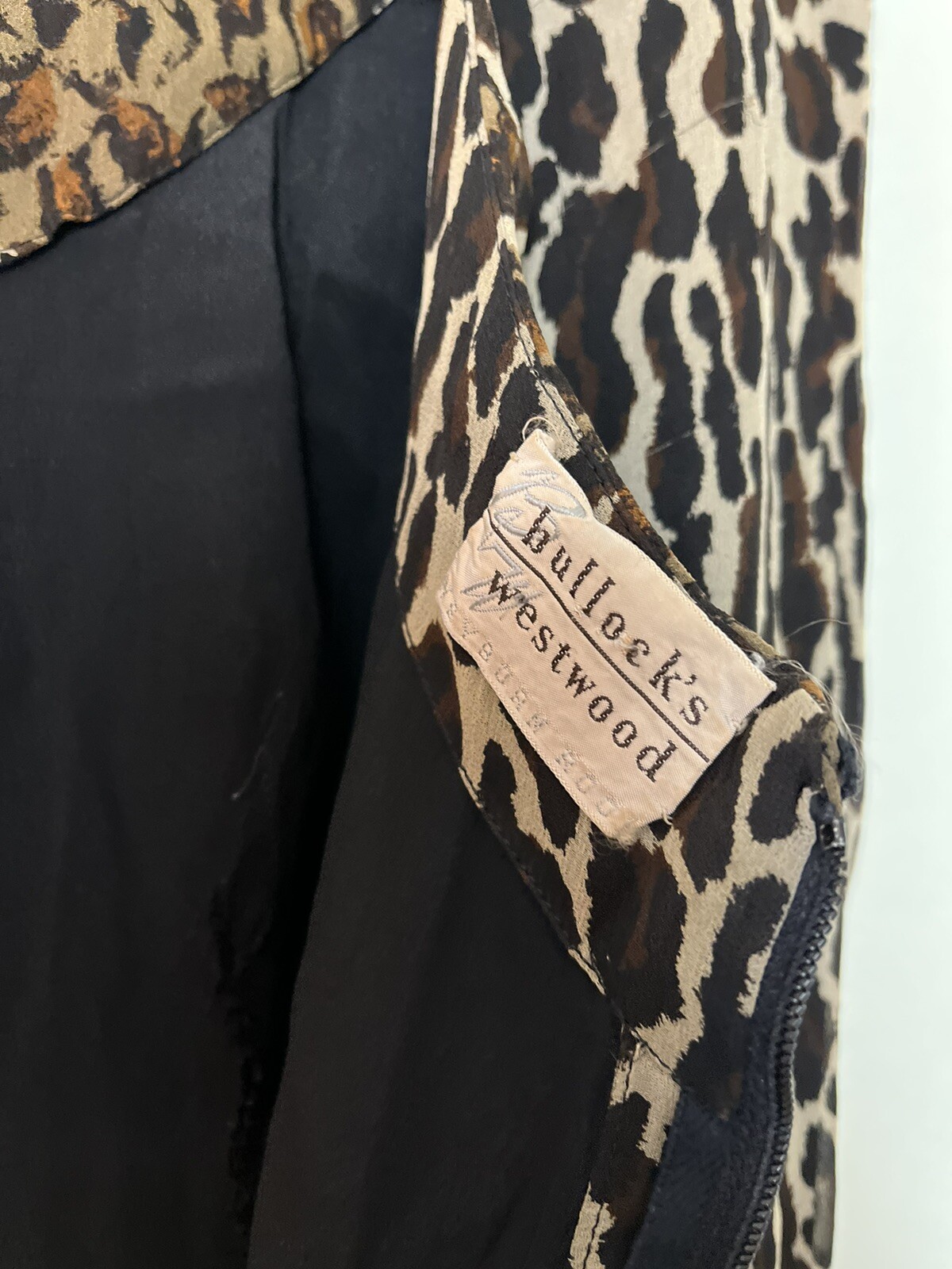Vintage 50s Marjorie Michael Bullocks Silk Animal Print Dress S