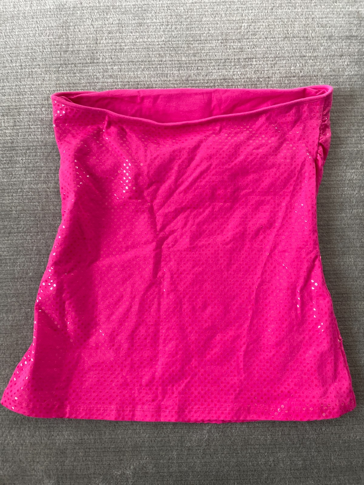 Y2K Express Top Women M Hot Pink Strapless Bra Cami Bling Indie Sleaze 2010s
