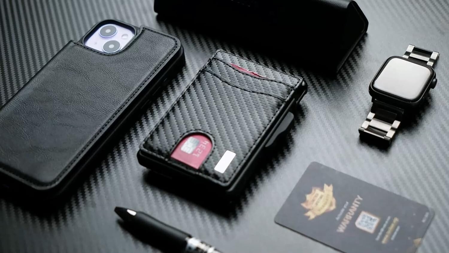 Men Slim Pop Up Bifold Wallet with Money Clip, Minimalist Wallet RDIF Blocking