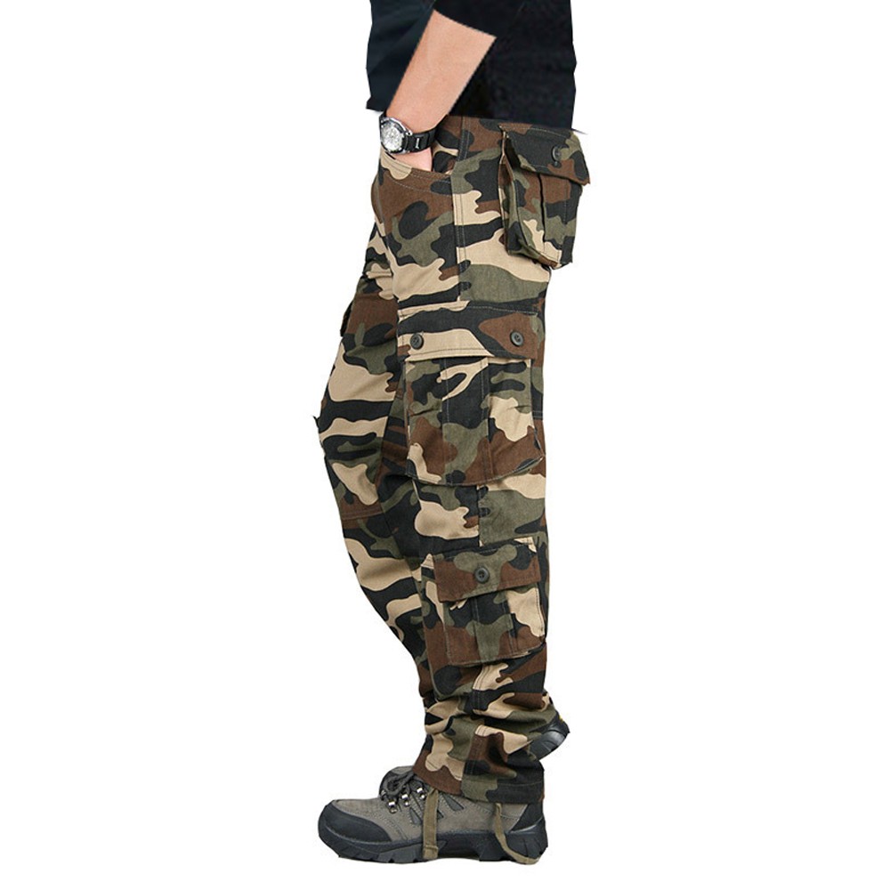 Men’s Army Tactical Combat Cotton Cargo Work Pants Outdoor Hiking Trousers