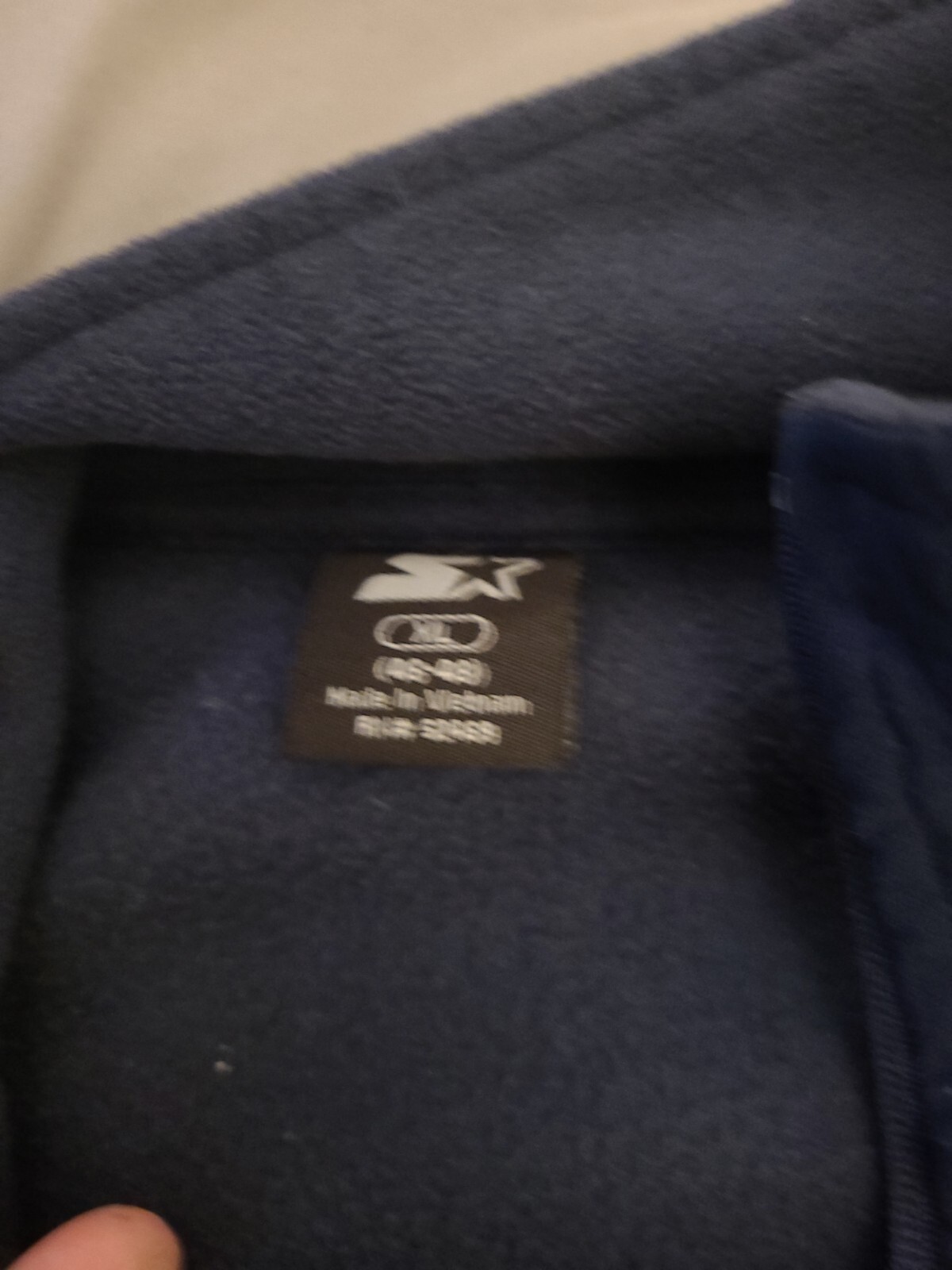 Starter Fleece Jacket Mens XL Blue Full Zip Stand Up Neck Insulated Pockets A38