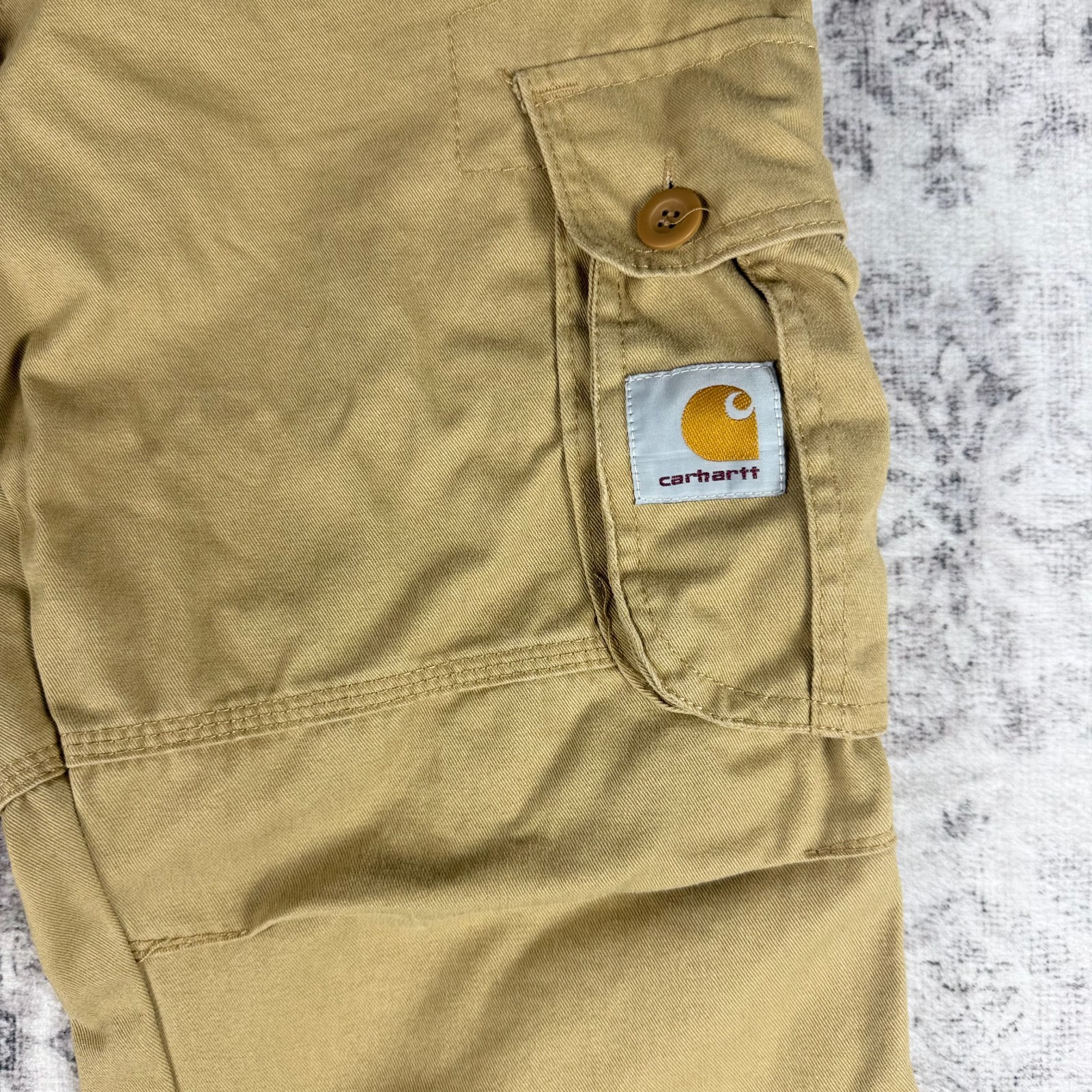 Carhartt WIP Cargo Pants Mens 32 Beige Tan Military Utility Workwear Cotton