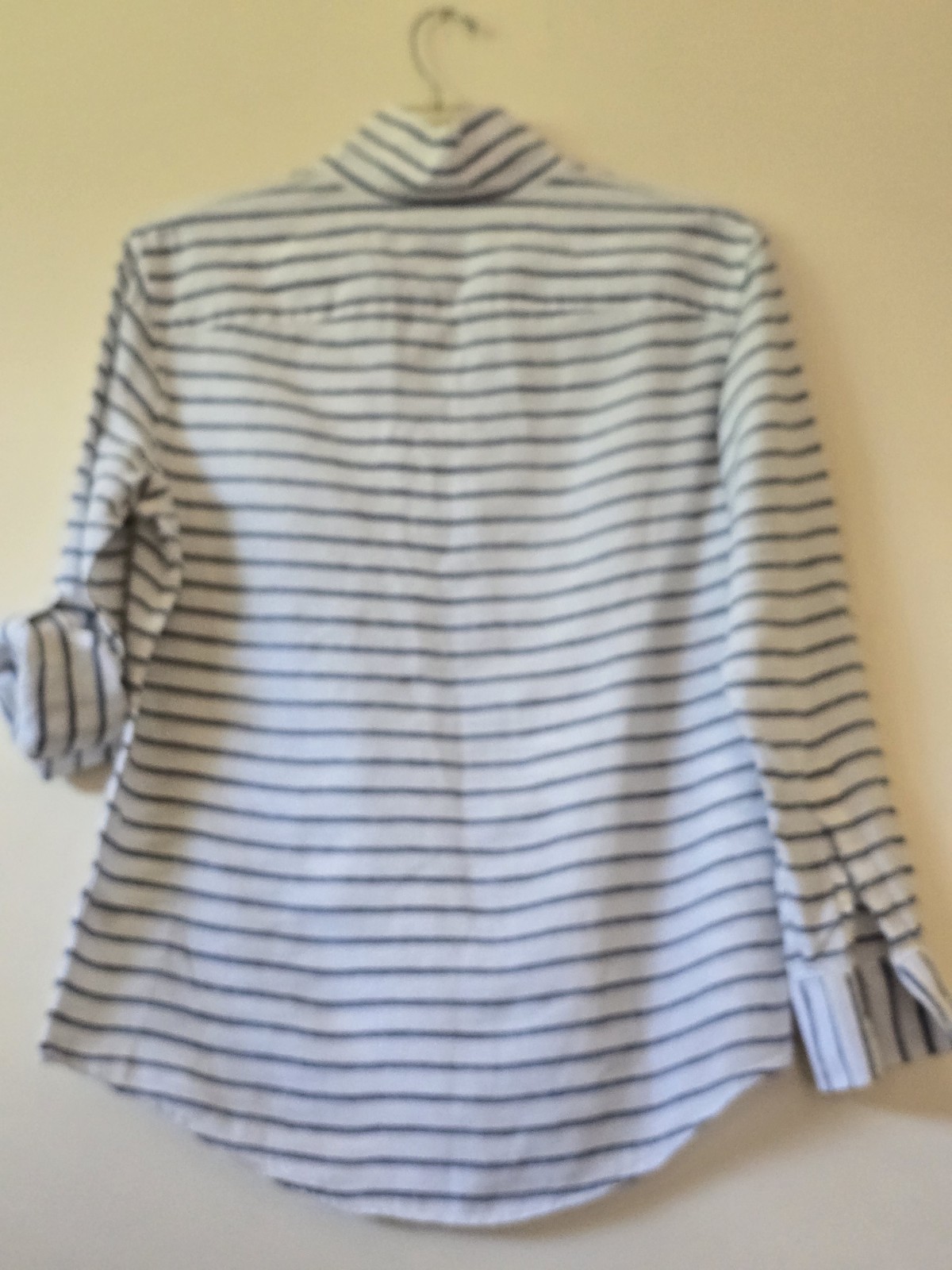 Baird McNutt Irish Linen Popover Tunic Blouse Women SzM Nautical Stripes