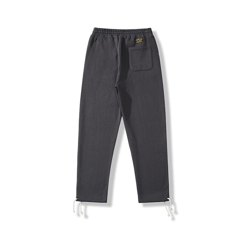 Men’s Straight Sweater Pants Basic Solid Color Thick Sports Casual Pants