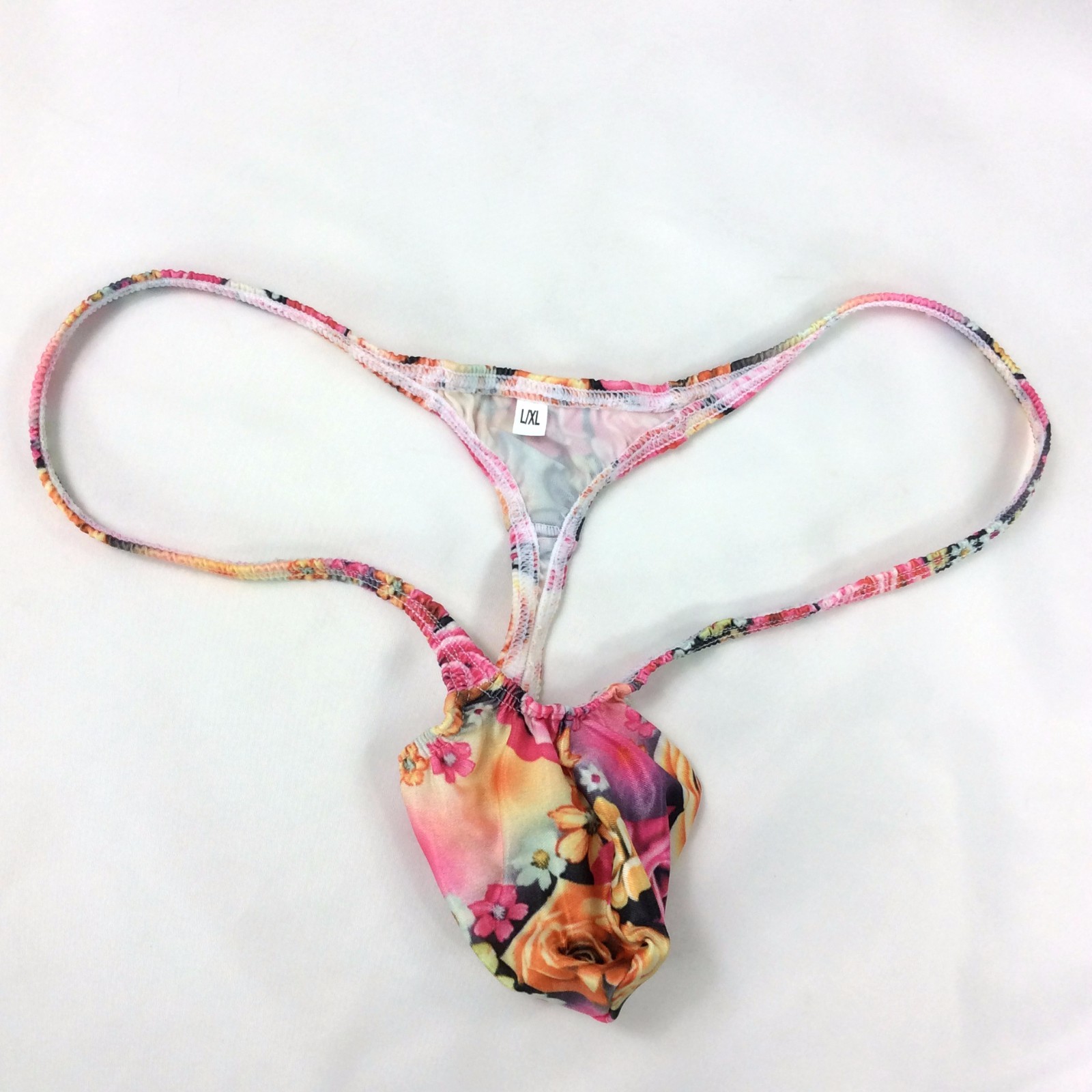 K403 P Sexy Mens String Thong Grape Smugglers Contoured Pouch Pink Floral Print