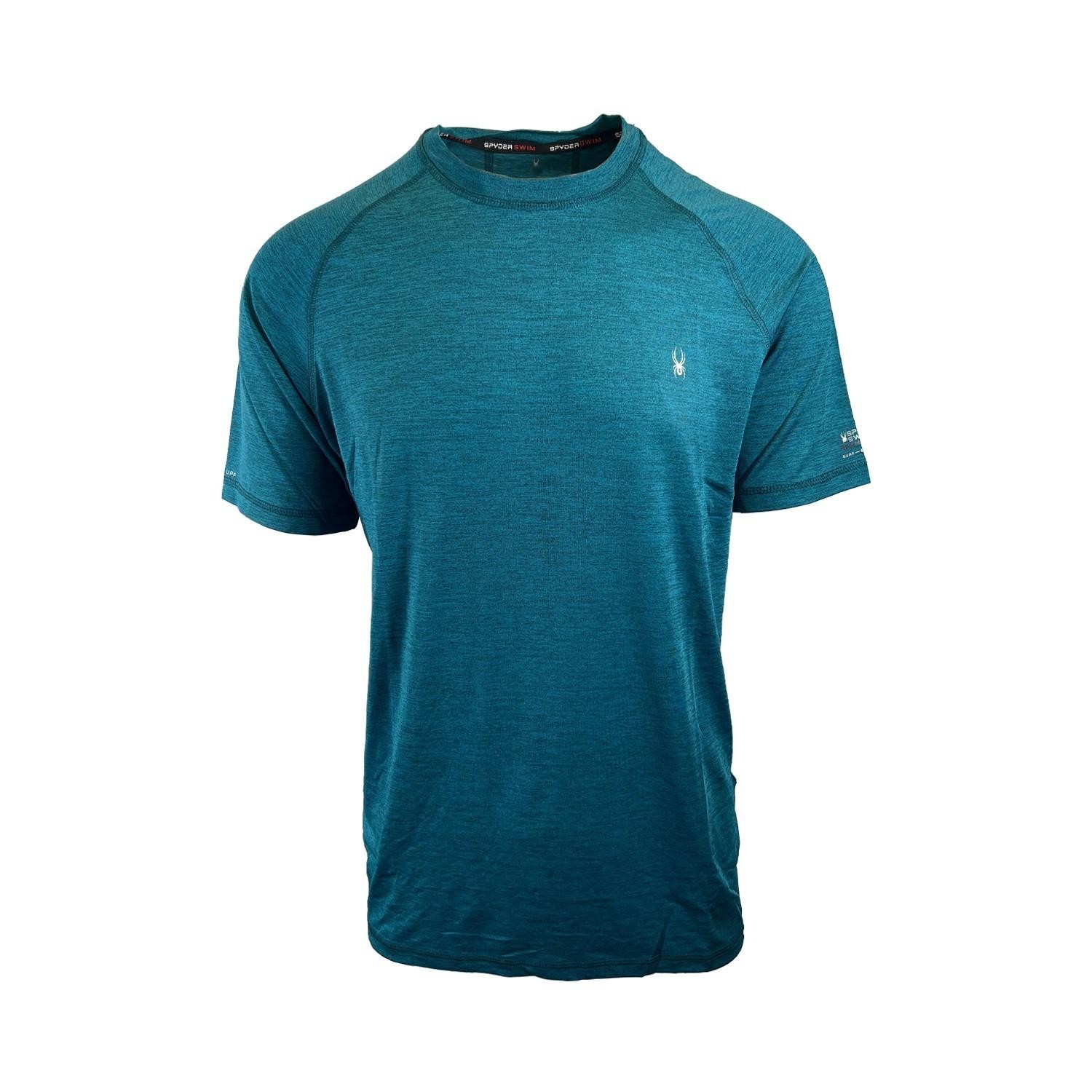 Spyder Swim Men’s Solid T-Shirt Rashguard Quick Dry UPF Lightweight Hybrid S/S