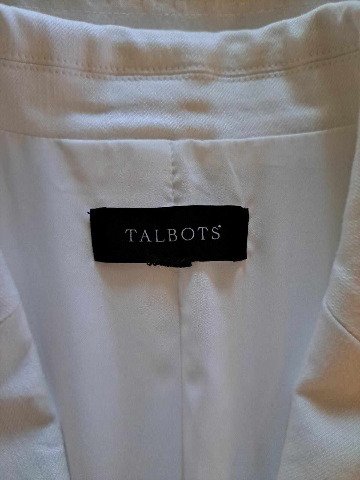 Talbots Classic White Jacket Size 12 EUC Returns Accepted