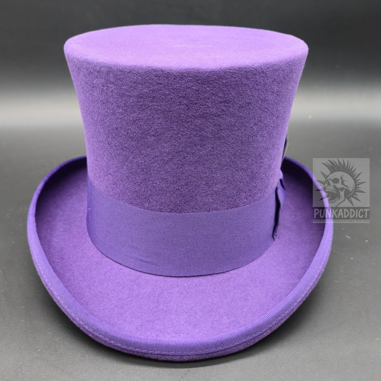 Black Top Hat Wool Felt Victorian Slash Mad Hatter Steampunk Rock Star USA