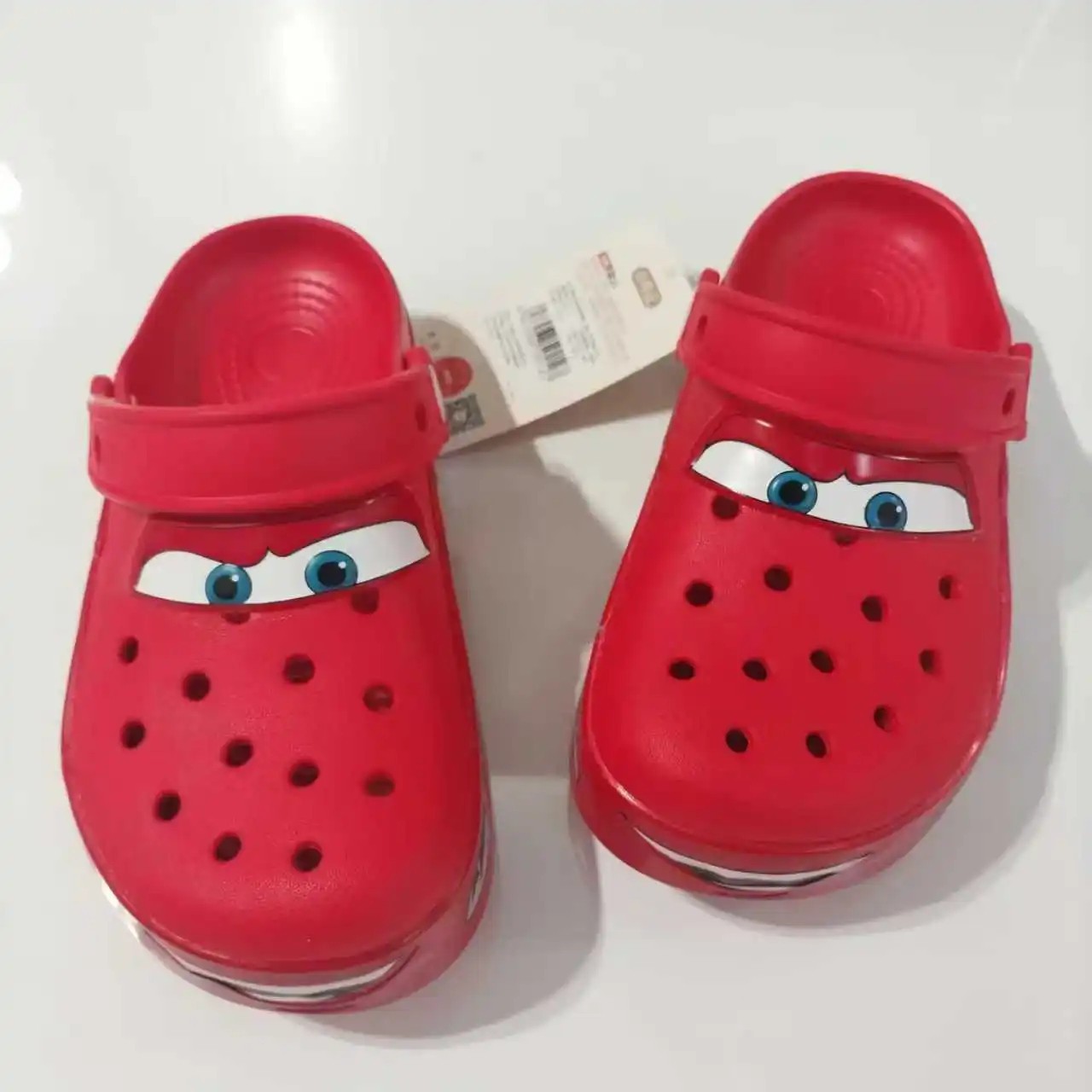 Kids Crocs Lightning McQueen Red Light Up Clogs Slip On Shoes Comfort