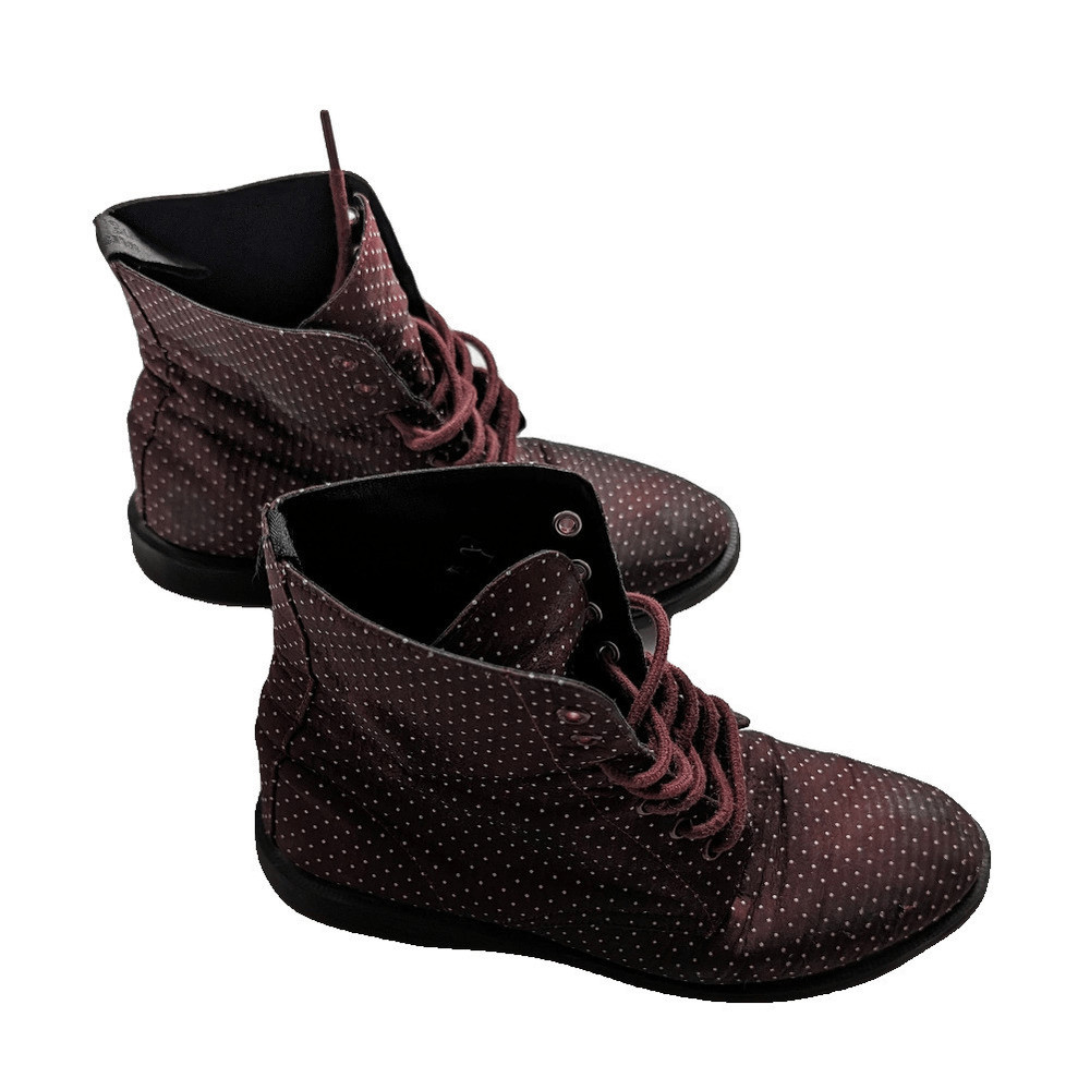 Dr. Martens Evan Ankle Lace Up Boots Polka Dots Pattern Size 9