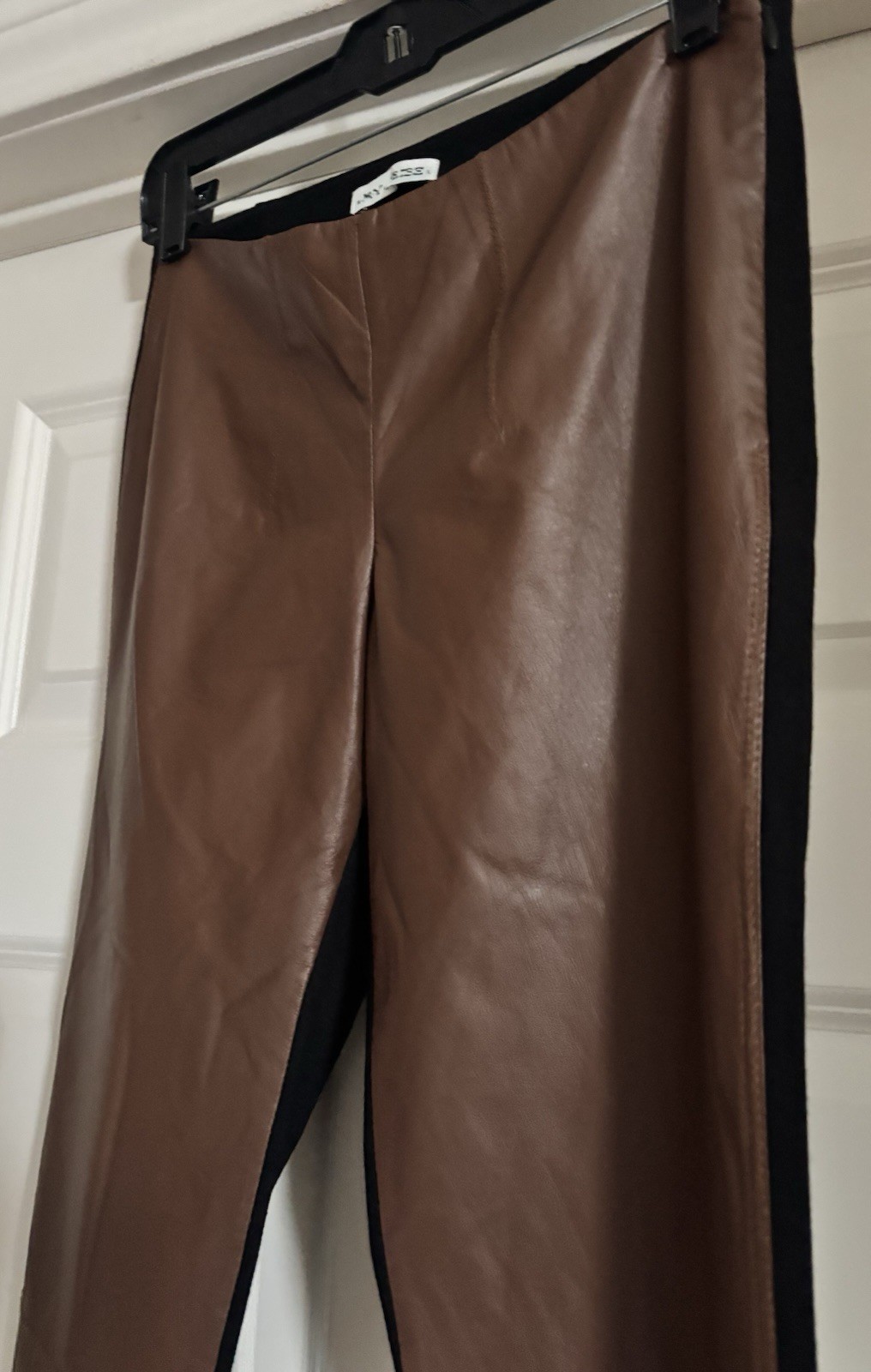 NWT My Tribe Old Money Leather Front Black Stretch Back Quiet Luxury Scandi XS