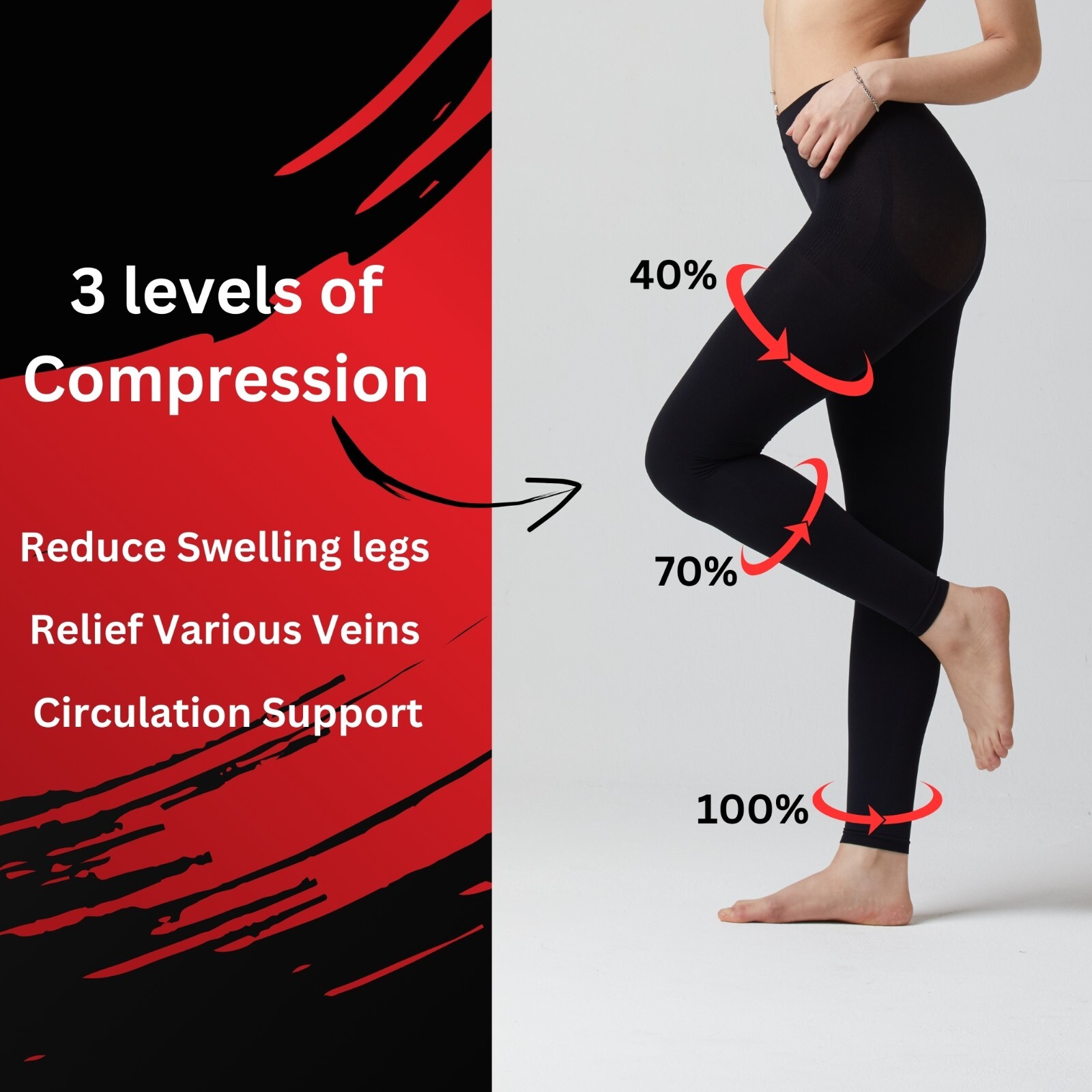 200 denier opaque tights with built-in compression tummy control and lifting hip