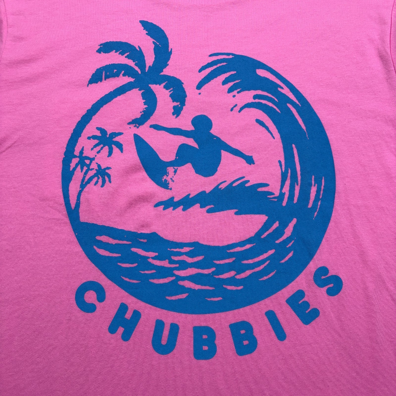 NEW NWT Mens XL Chubbies Graphic T Shirt The Surfer Pink W/ Front Pocket