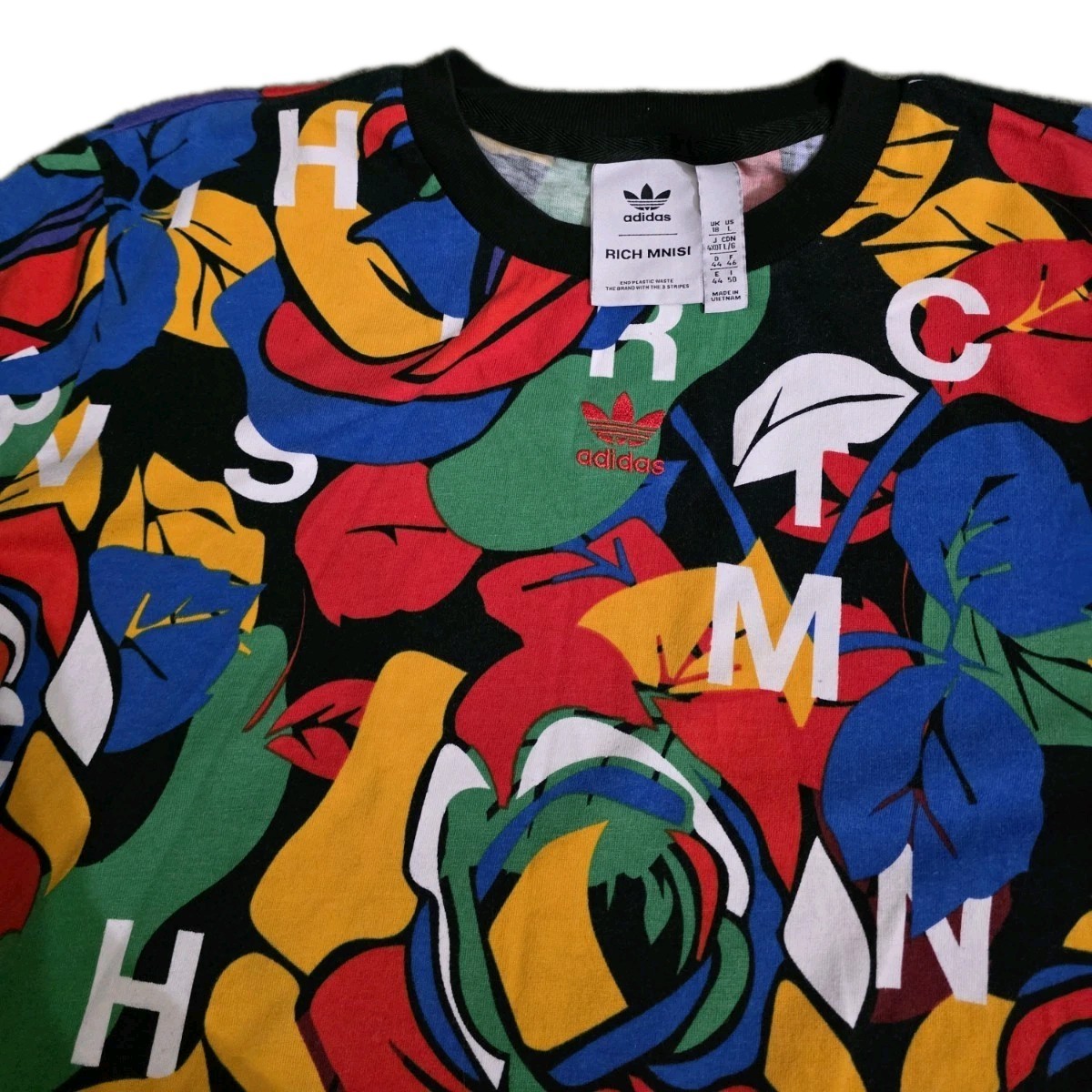 Adidas Originals US Size L RICH MNISI All Over Print Loose Tee T Shirt Top