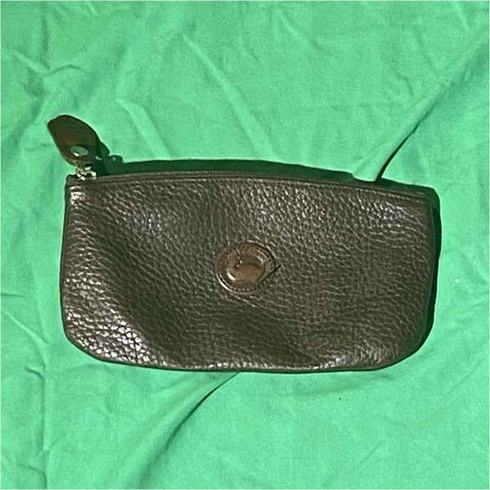 Dooney & Bourke Brown Zip Wallet w/ Logo Emblem, Solid, Women’s