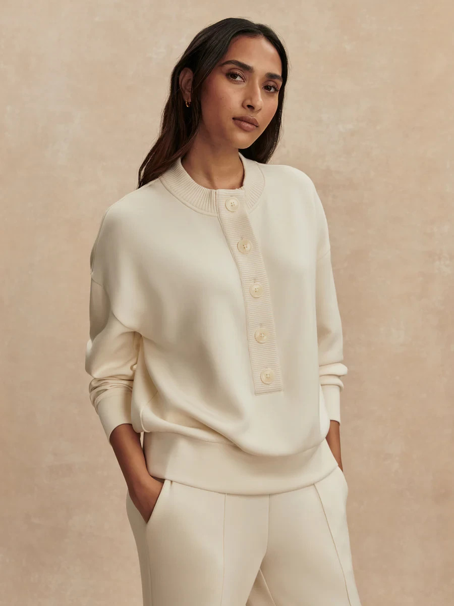 Brand New Varley Reena Button Front Sweat Multiple Colors and Sizes Available