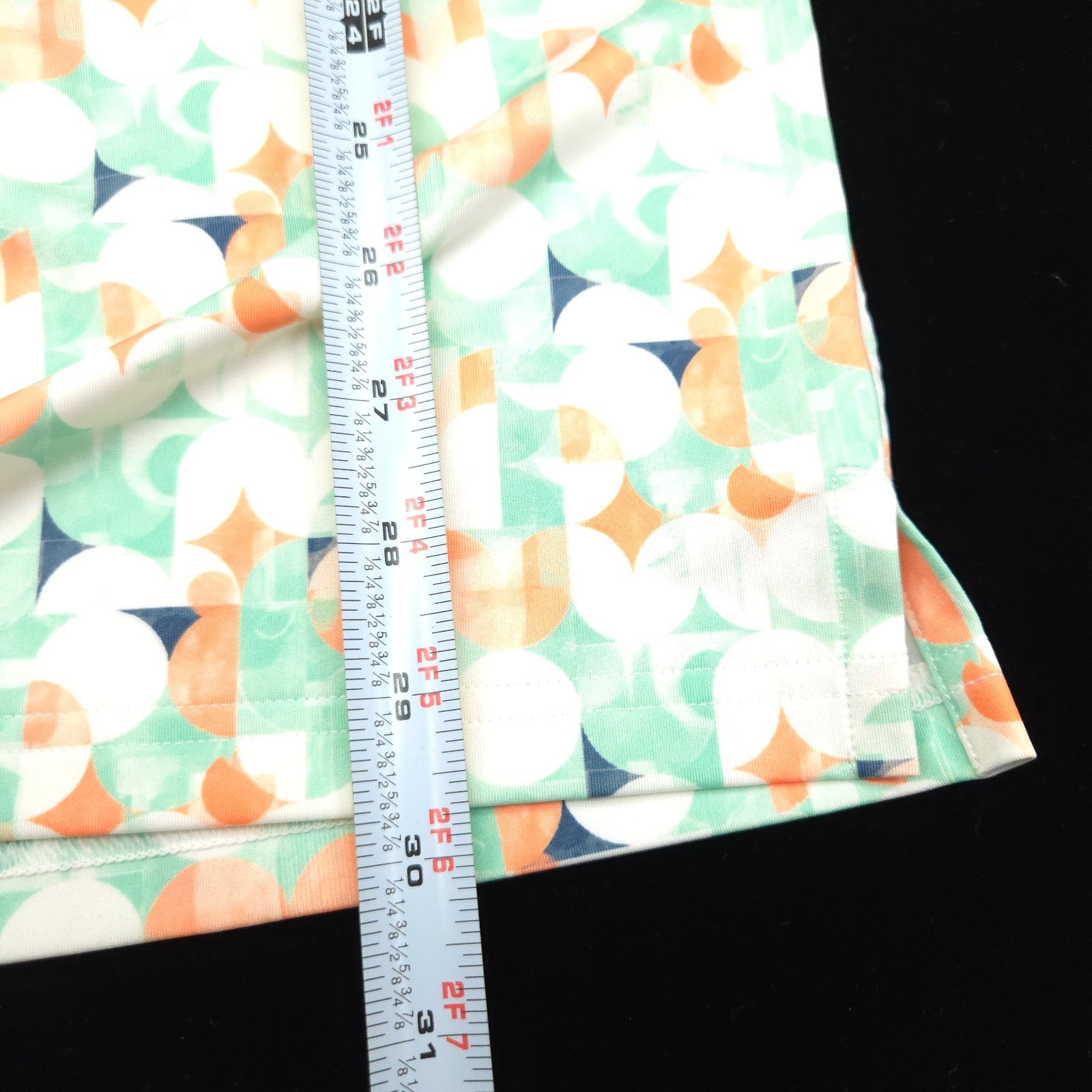 Puma Golf Polo Shirt Mens -M- White Orange Green Geometric PERFORMANCE Athletic