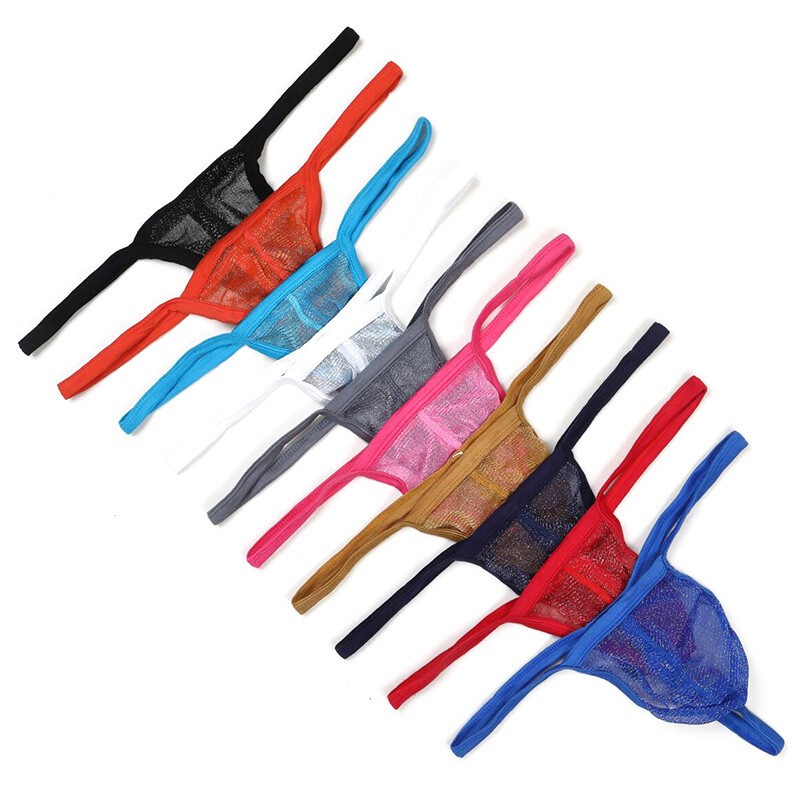 Mens Mesh See-through Pouch G-string Briefs Underwear T-back Thong V-string✔