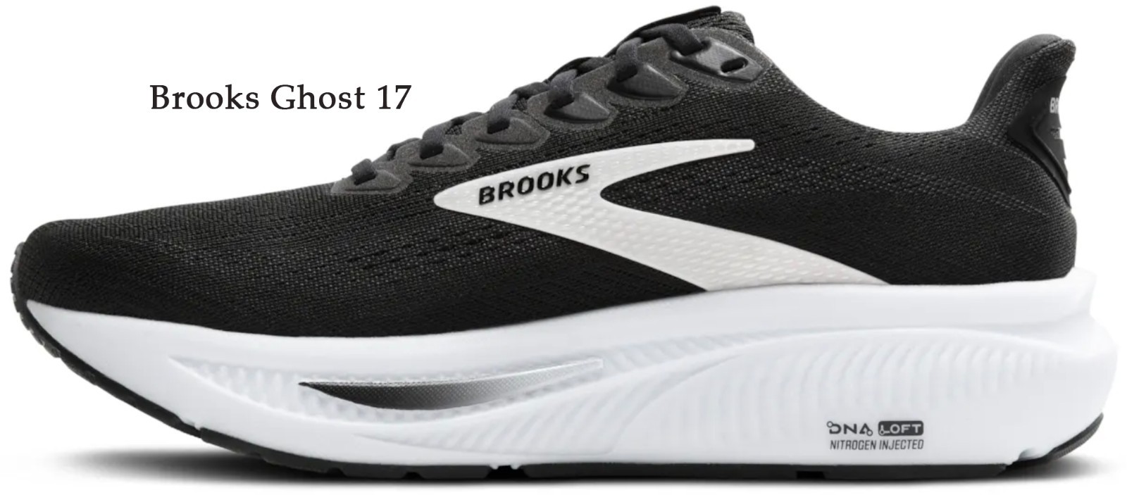 Brooks Ghost 17 Mens Black/Grey/White, Multiple sizes, New In Box