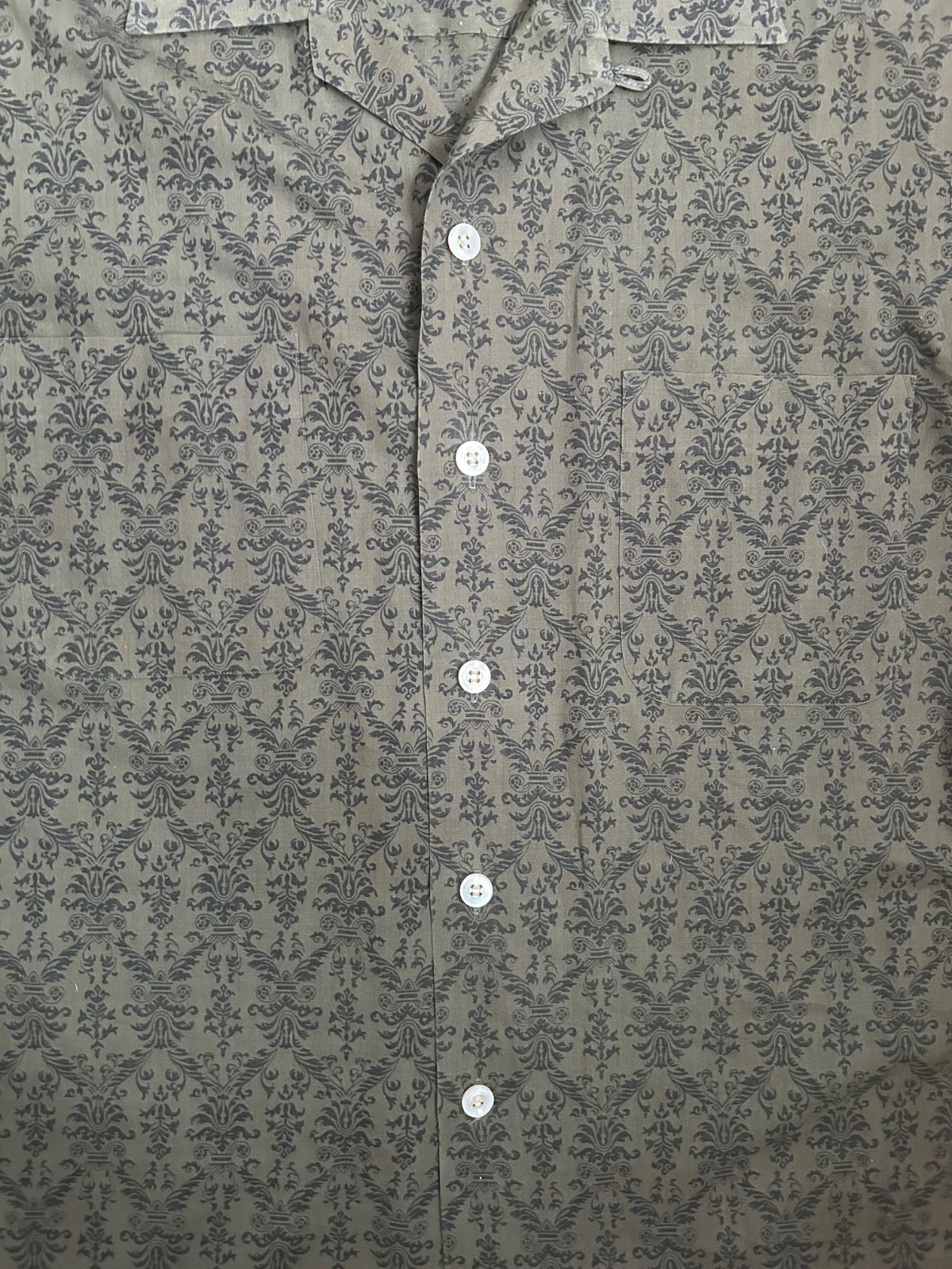 Vintage 50s 60s Loop Camp Collar Small Green Rutland’s Sports Shirt