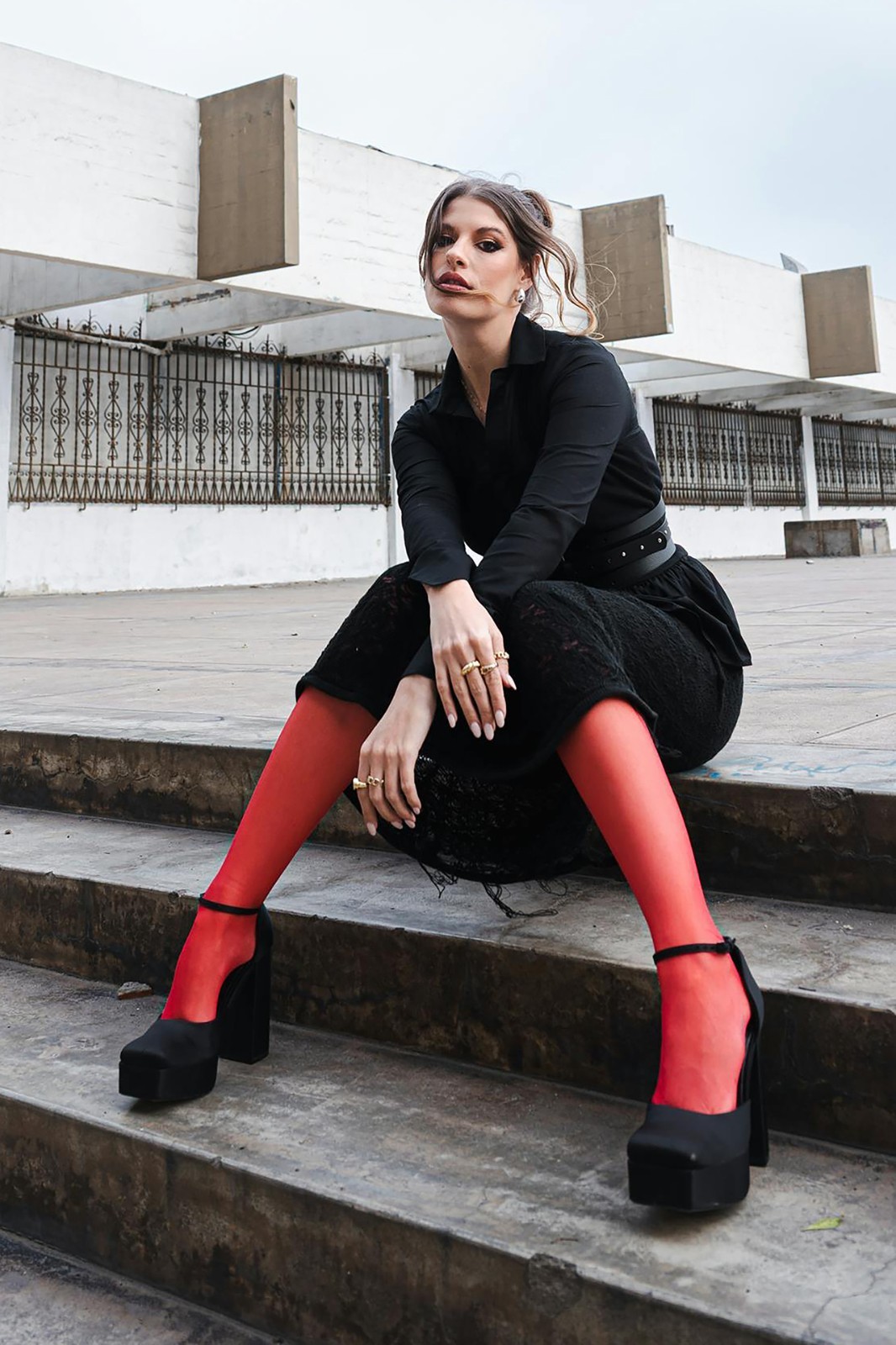 Red Sheer Tights