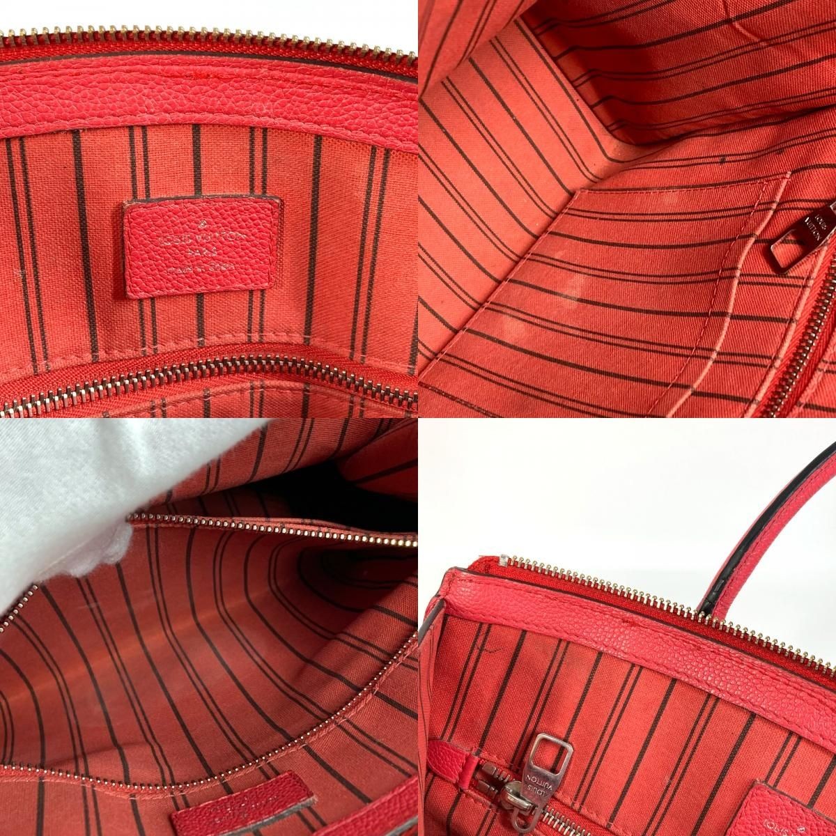 Louis Vuitton Pont Neuf MM 2WAY HandBag Tote Shoulder M42711 Red Authentic