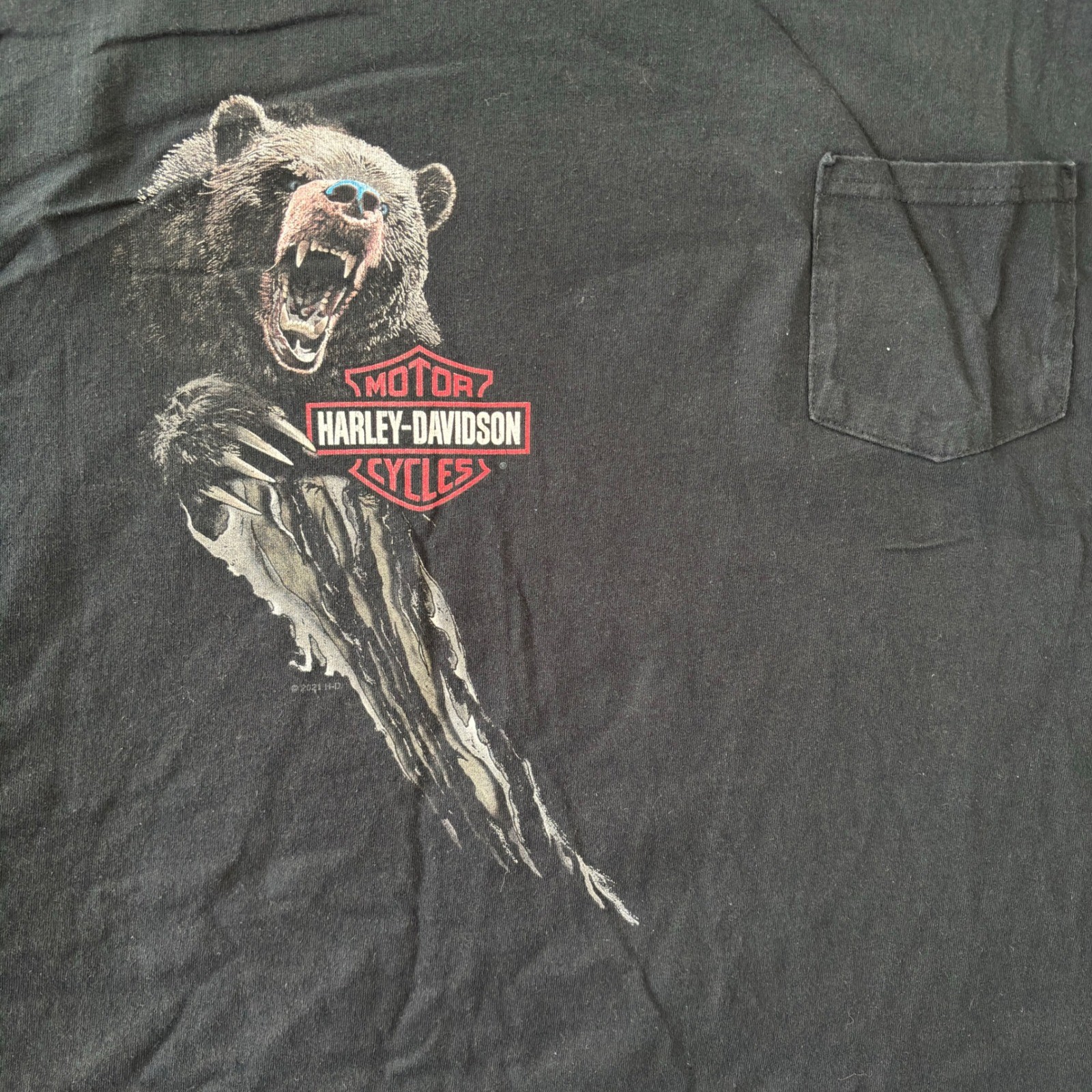 Harley-Davidson Mens 4XL Black Rocky Top Pigeon Forge Bear Pocket T-Shirt 2021