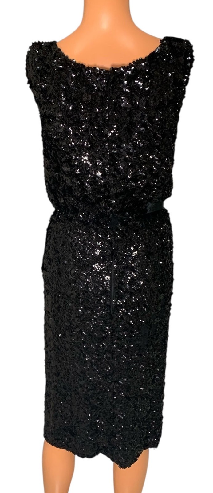 BRANELL Vintage 50s/60s Women’s Sleeveless Sequined Sheath Cocktail Dress – Sz S