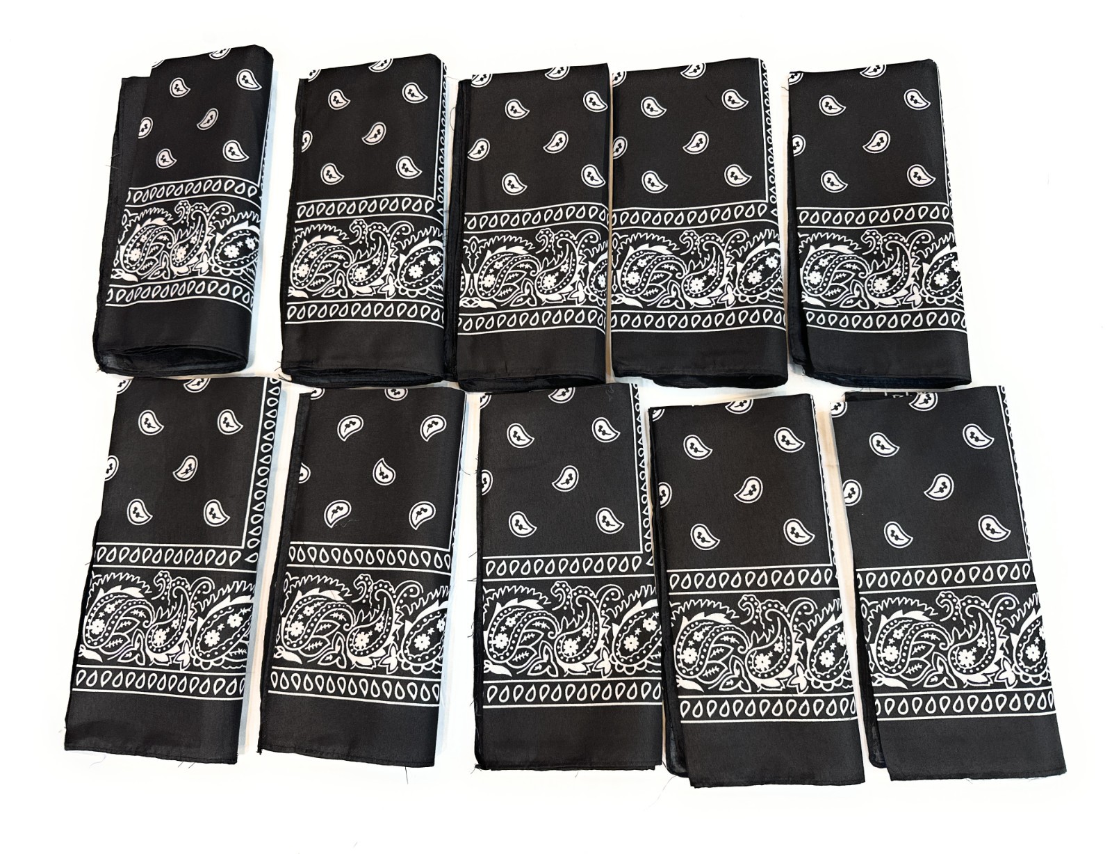 10 Pack Bandanas Paisley Print Cowboy Bandana Handkerchiefs