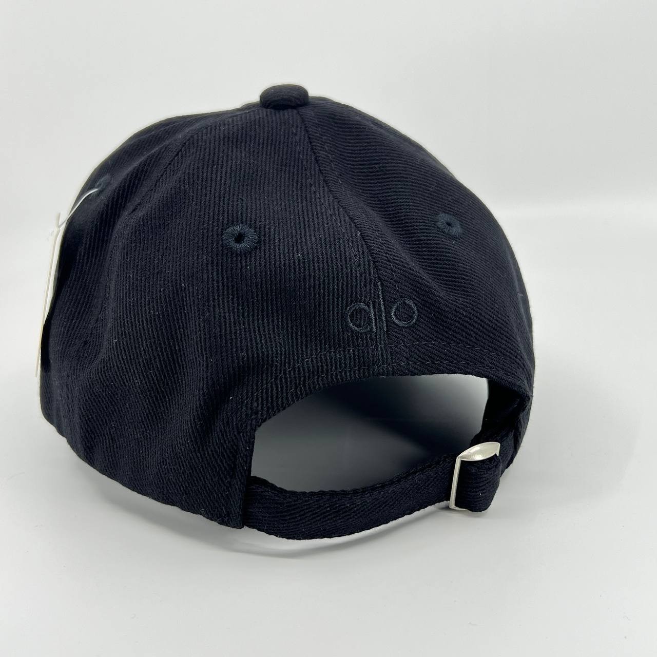 ALO black hat embroidered off-Duty black canvas women’s baseball cap