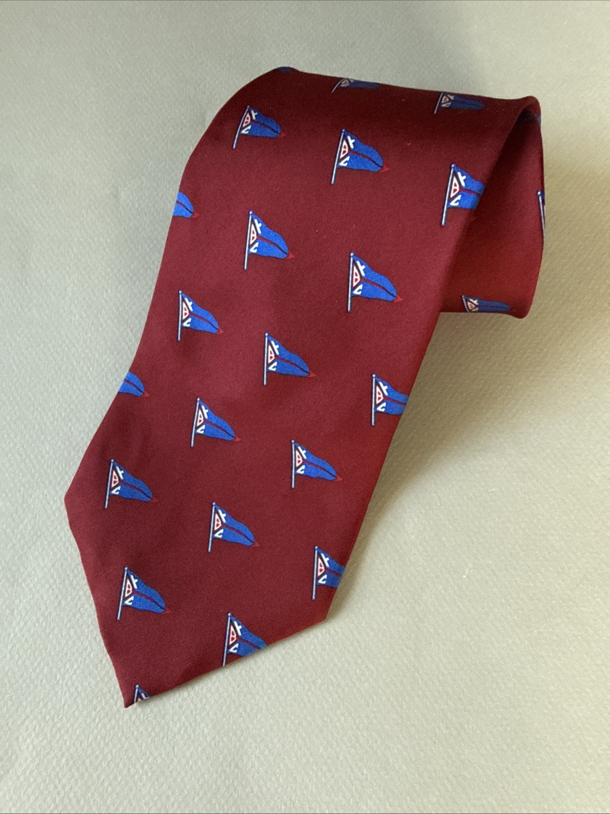 BAYVIEW YACHT CLUB BYC Red Burgeee Nautical Flag Pennant Silk Mens Tie FREE SHIP