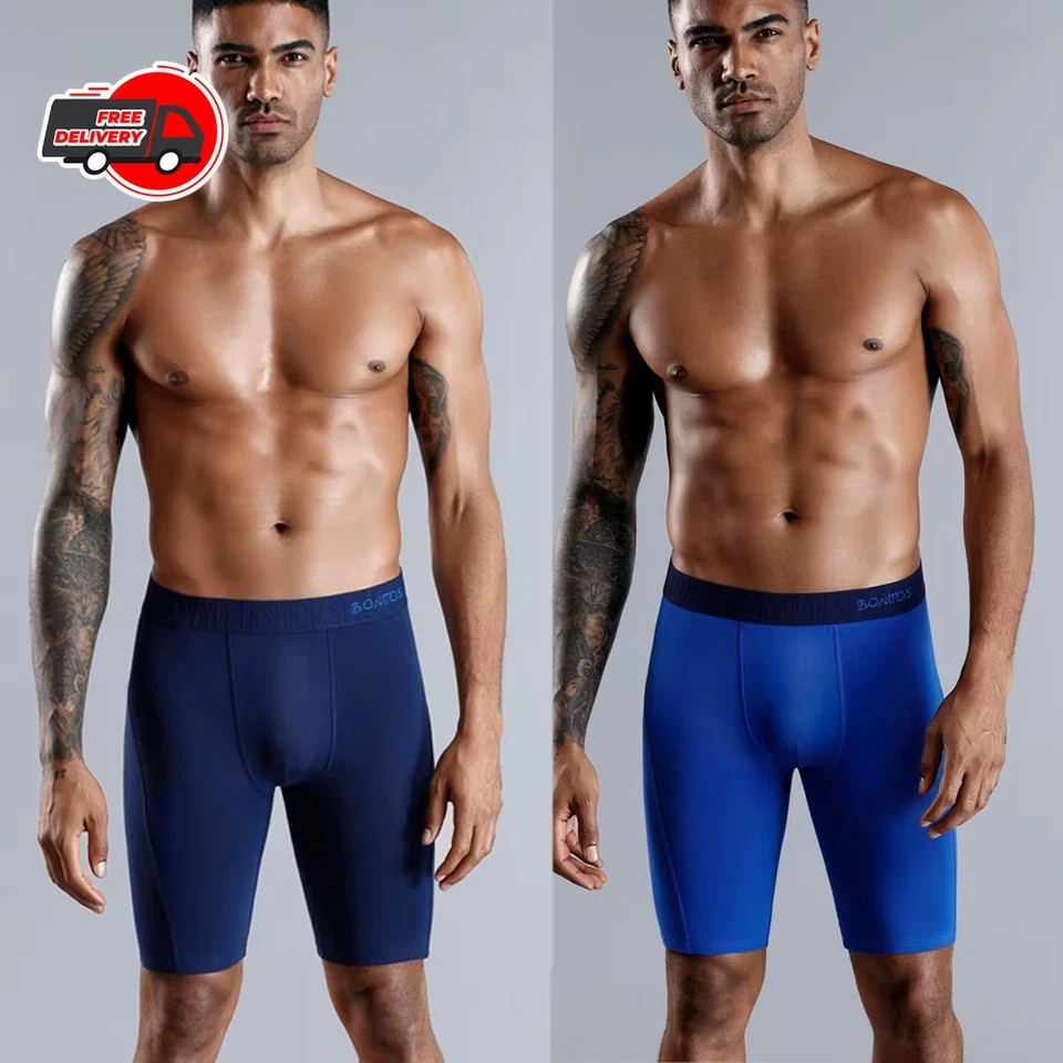 Men’s Long Leg Cotton Boxer Shorts Soft Stretch Breathable Premium Underwear