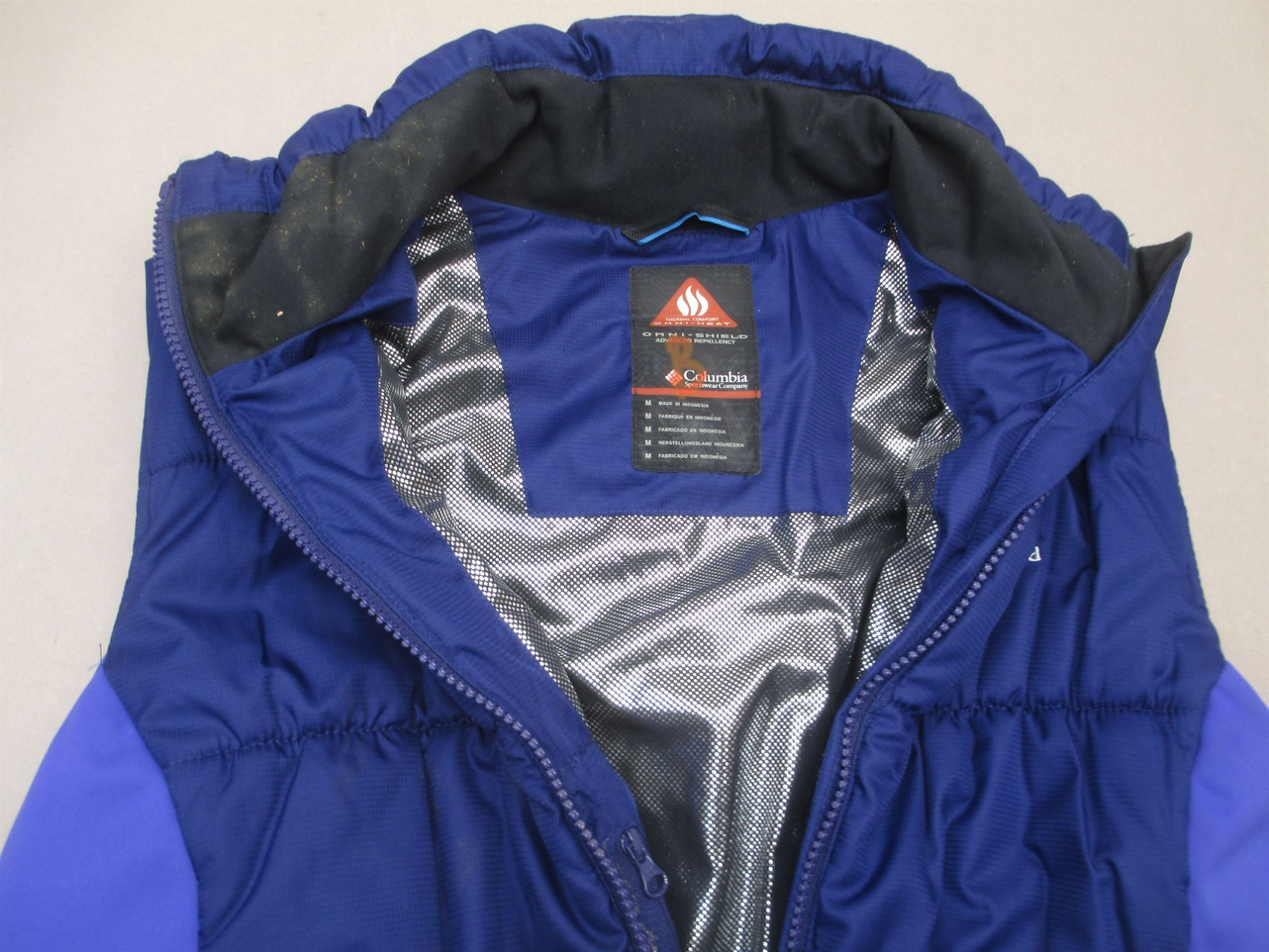 Columbia Size S Womens Blue Insulated Pockets Collared Full Zip Outdoor Vest 971