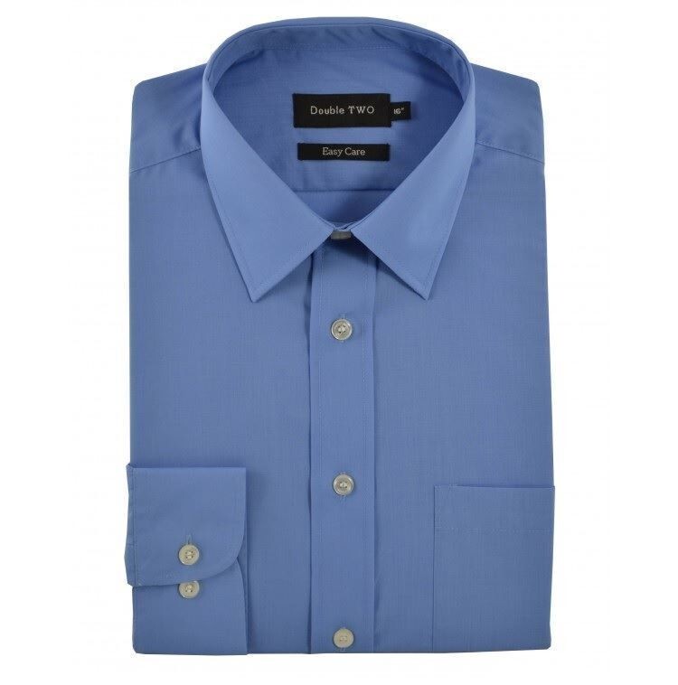 Double Two Men’s Extra Tall Plain Formal Shirts (224), 7 Colours Size 15.5″-20″