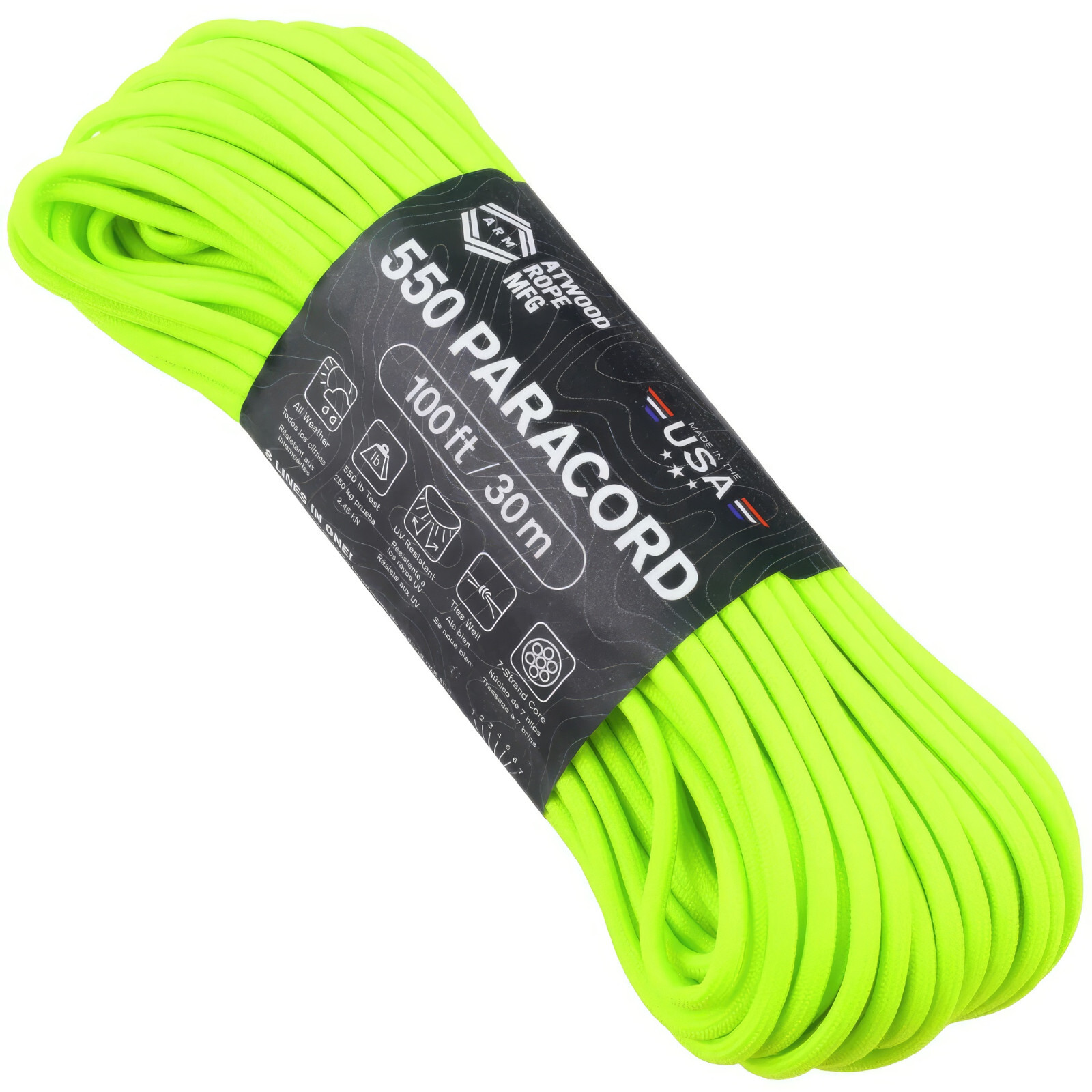 Pair of Shoelaces 550 Paracord 4mm Type III 7Strand ATWOOD USA 40+ colours