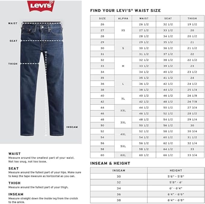 Levi Men’s 505 Regular Fit Jeans, Dark Denim Wash 36W X 30L NEW SEALED !
