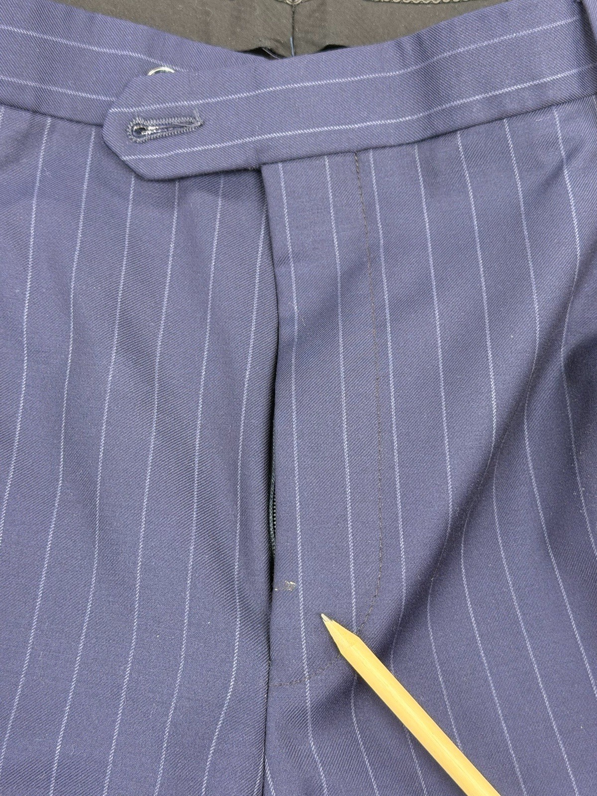 Coppley Canada Men’s Navy Blue Striped Super 110s Wool Suit 48R 42X28 $1,098