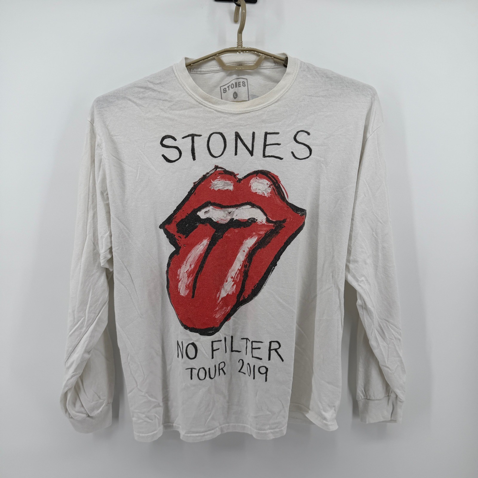 Rolling Stones No Filter Tour 2019 Long Sleeve Graphic T-Shirt White XL