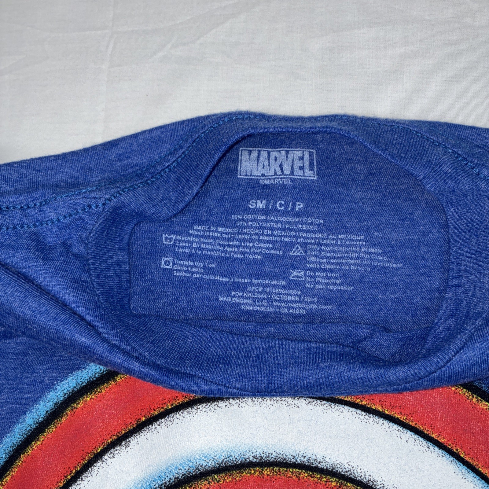 Marvel T-shirt l Women Small l Blue l Captain America Logo l PRE-OWNED GOOD