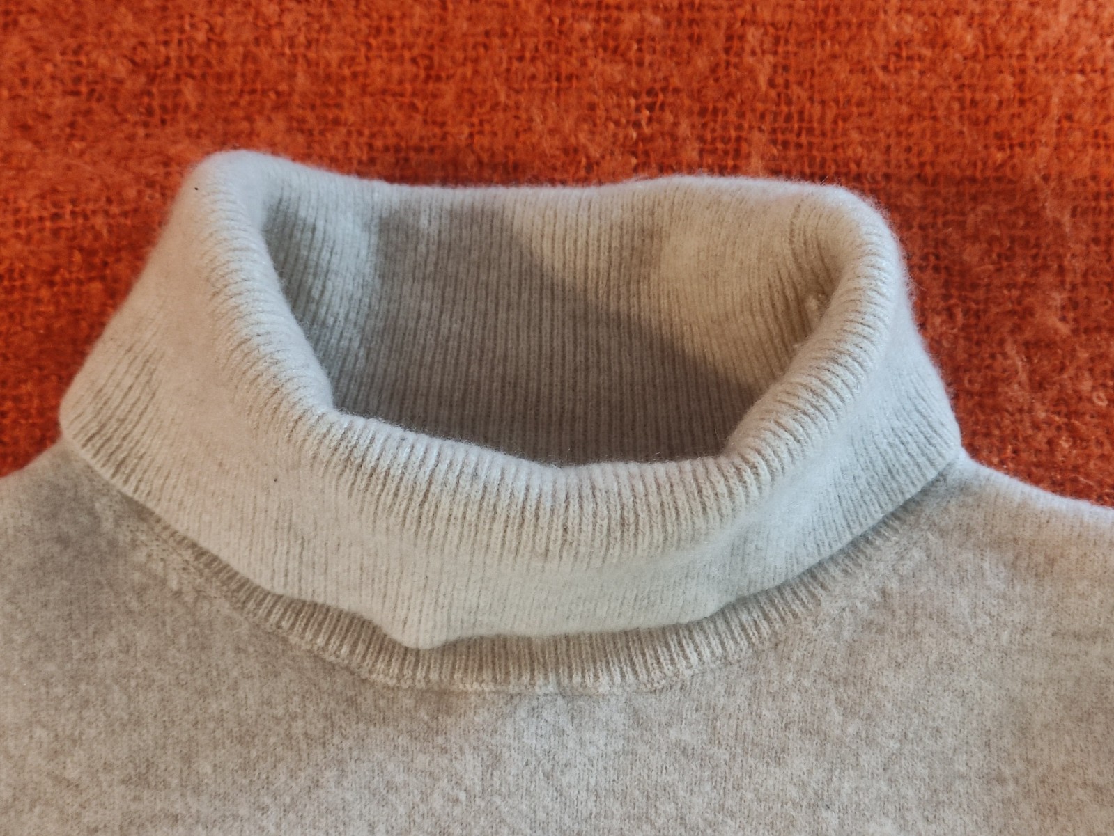 LOCHMERE Machine Washable Cashmere, small/medium, beige colour, roll neck jumper