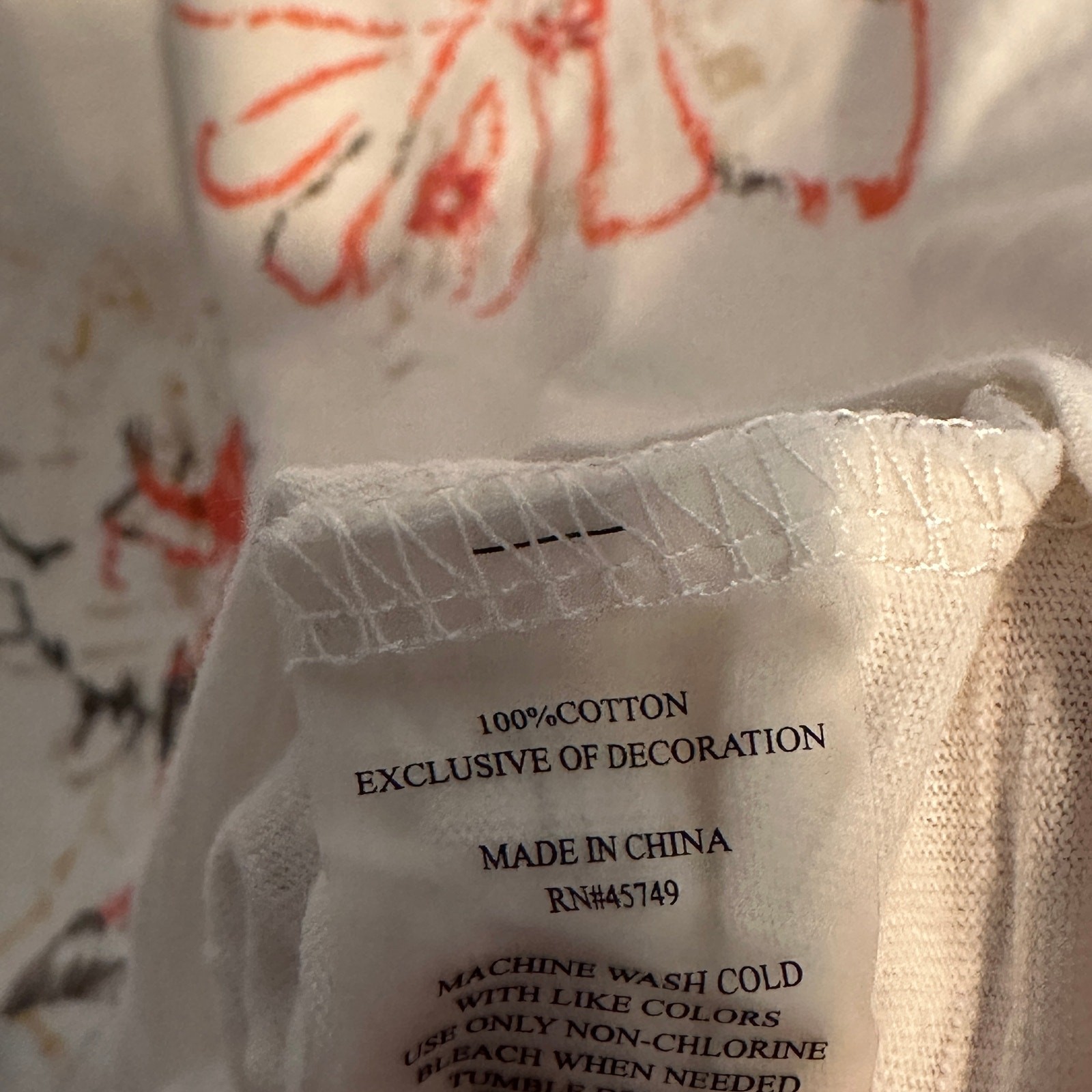 Oleg Cassini Sport Floral Vintage Tee Womens Medium White Embellished Casual Top