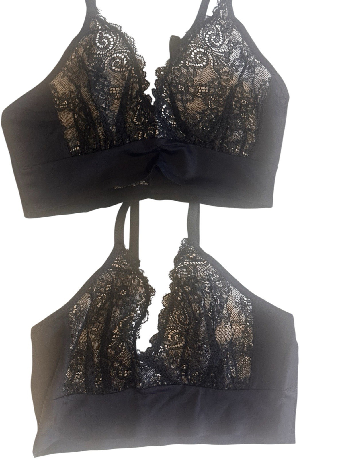 RUBY RIBBON LACE SECOND SKIN DEMIETTE #1776~ Set Of 2~ 1 Set Of Free Petals Sz32