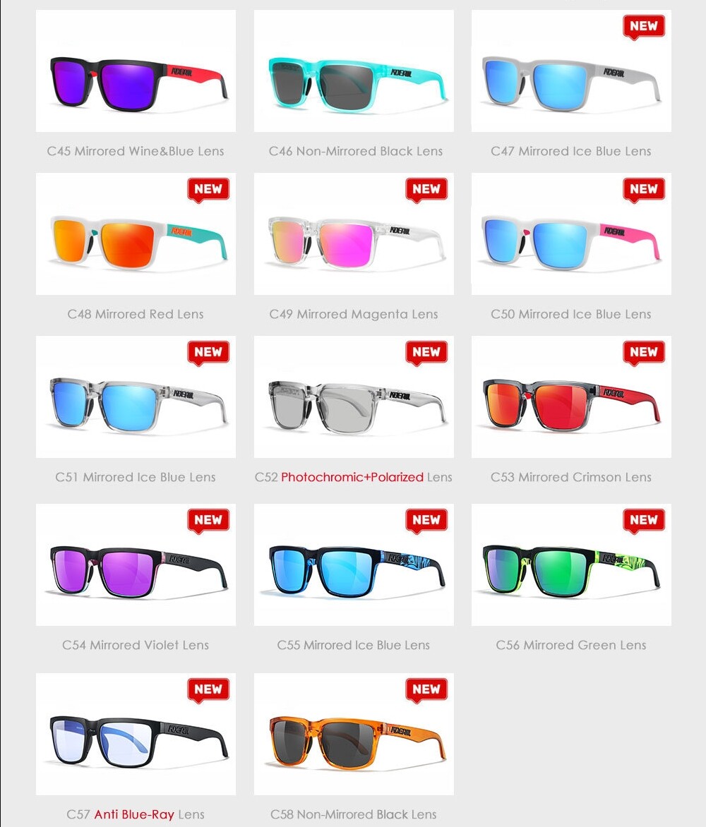 KDEAM Square Polarized Sunglasses Men’s Women Sports Driving UV400 Shade Glasses