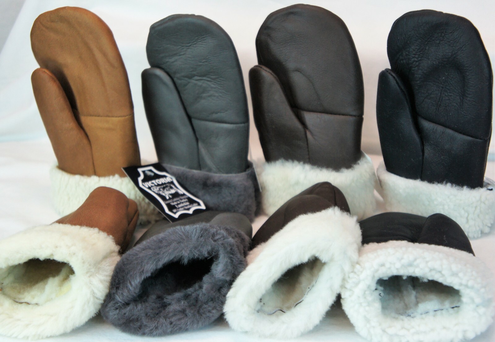 4 COLOR REAL GENUINE SHEEPSKIN SHEARLING LEATHER MITTENS UNISEX Fur Winter S-2XL