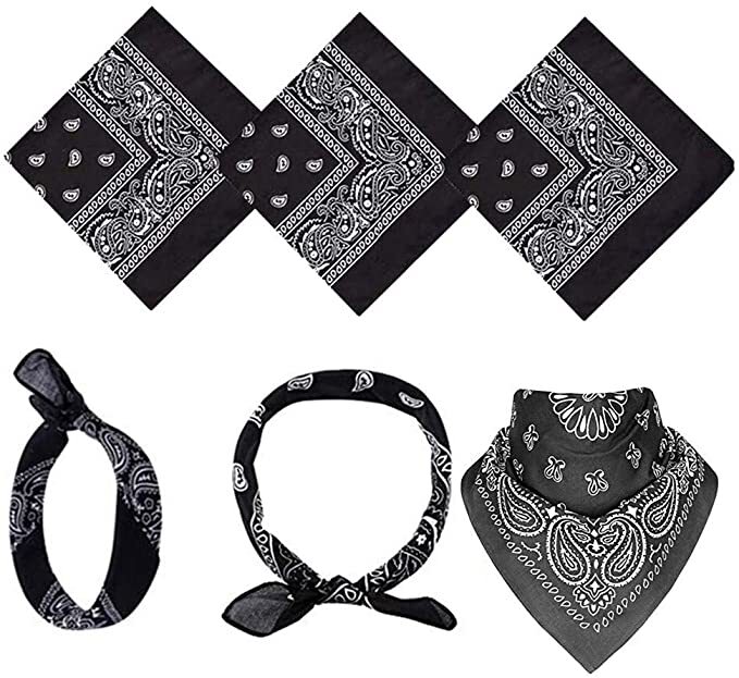 Bandana 100 Cotton Paisley Print Double-Sided Scarf Head Neck Face Mask 22″X22″