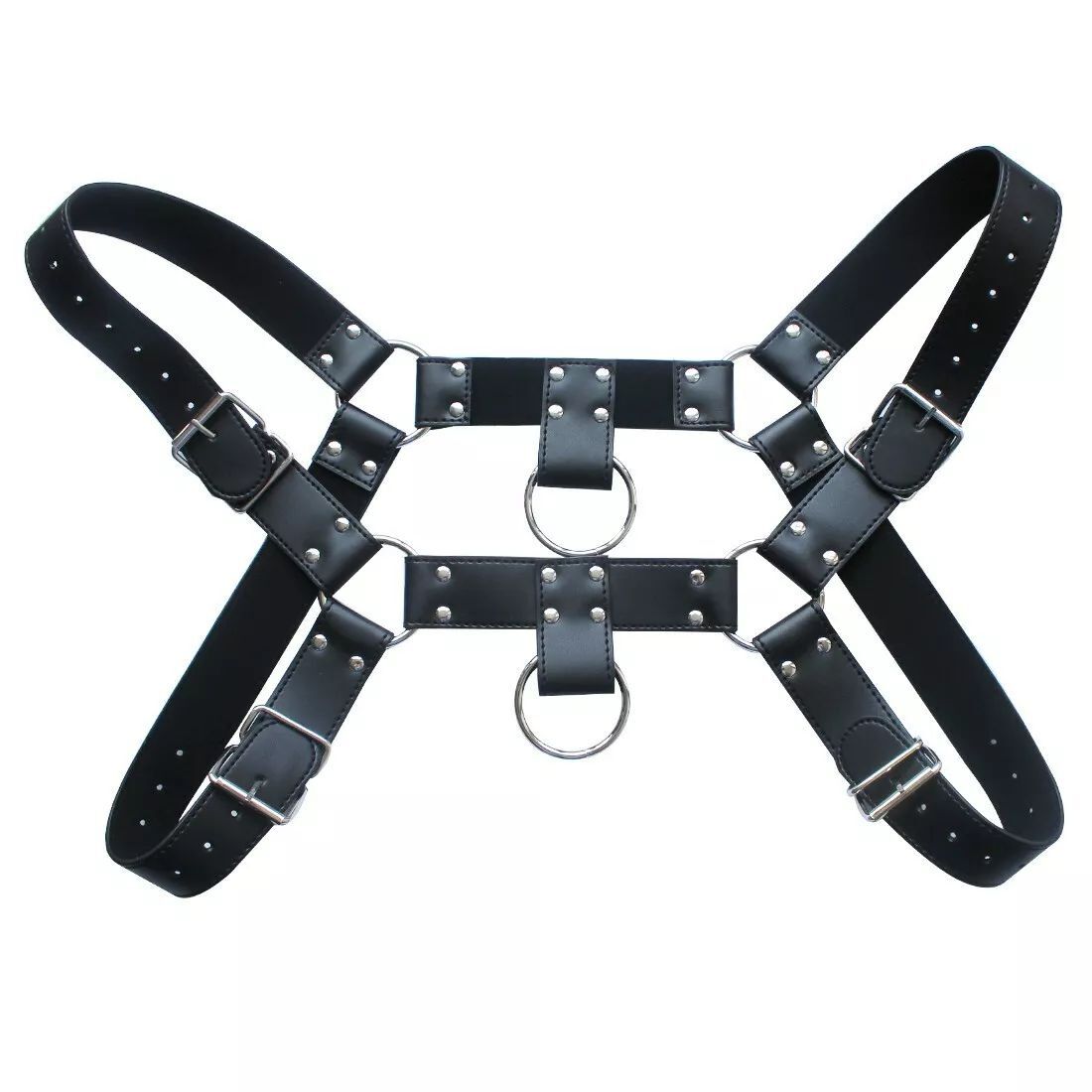 Adjustable PU Leather Body Chest Harness Belt Shoulder Elastic Buckle Strap Men