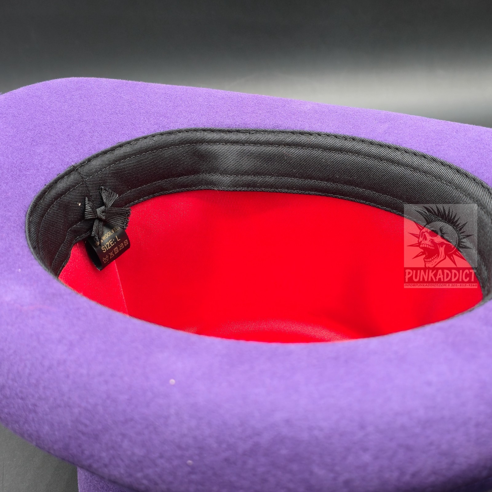 Black Top Hat Wool Felt Victorian Slash Mad Hatter Steampunk Rock Star USA
